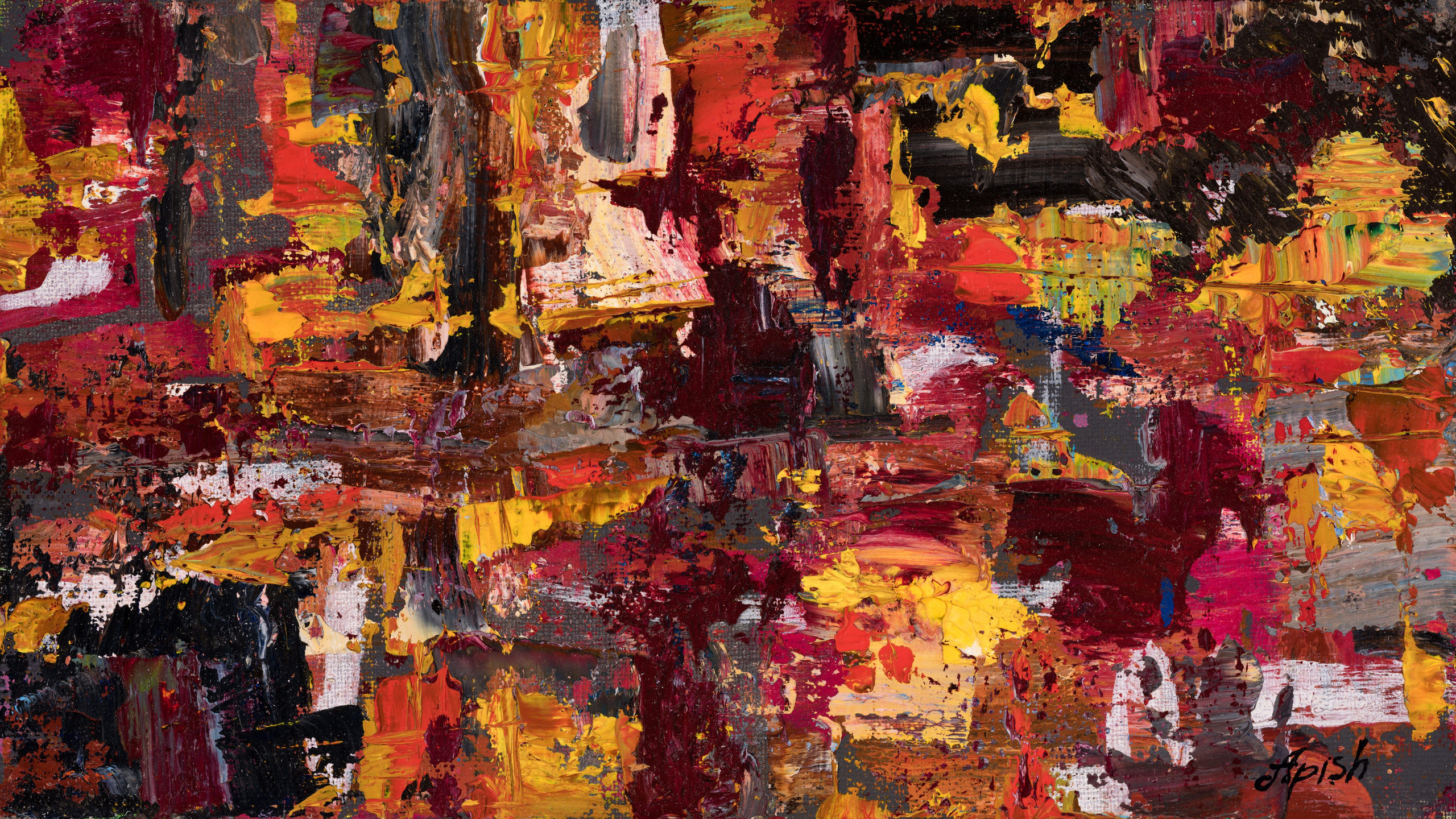 «Лоскуты воспоминаний 10» - художник Алексей Апиш (холст, масло, 17x30 см, 2025)