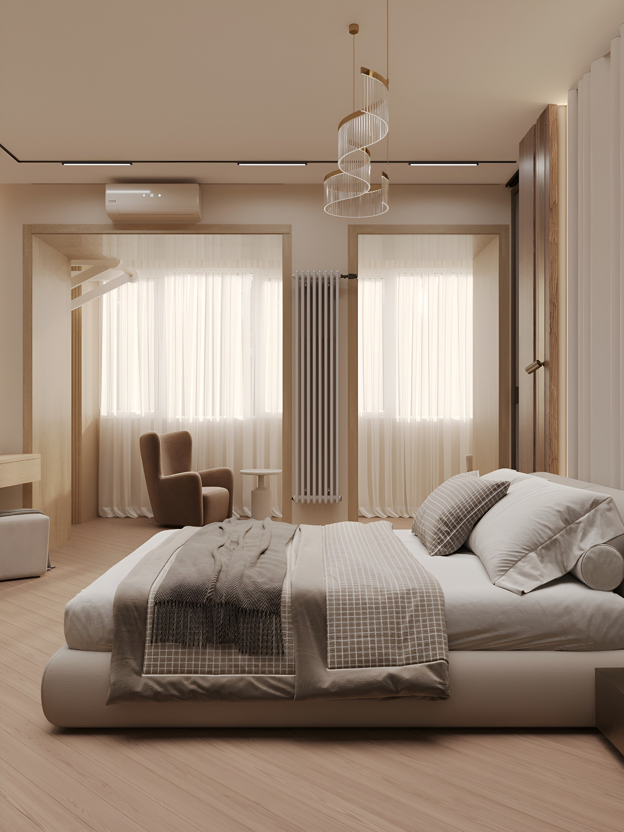 Спальня-кабинет. 3D Визуализация интерьеров жилых и коммерческих помещений