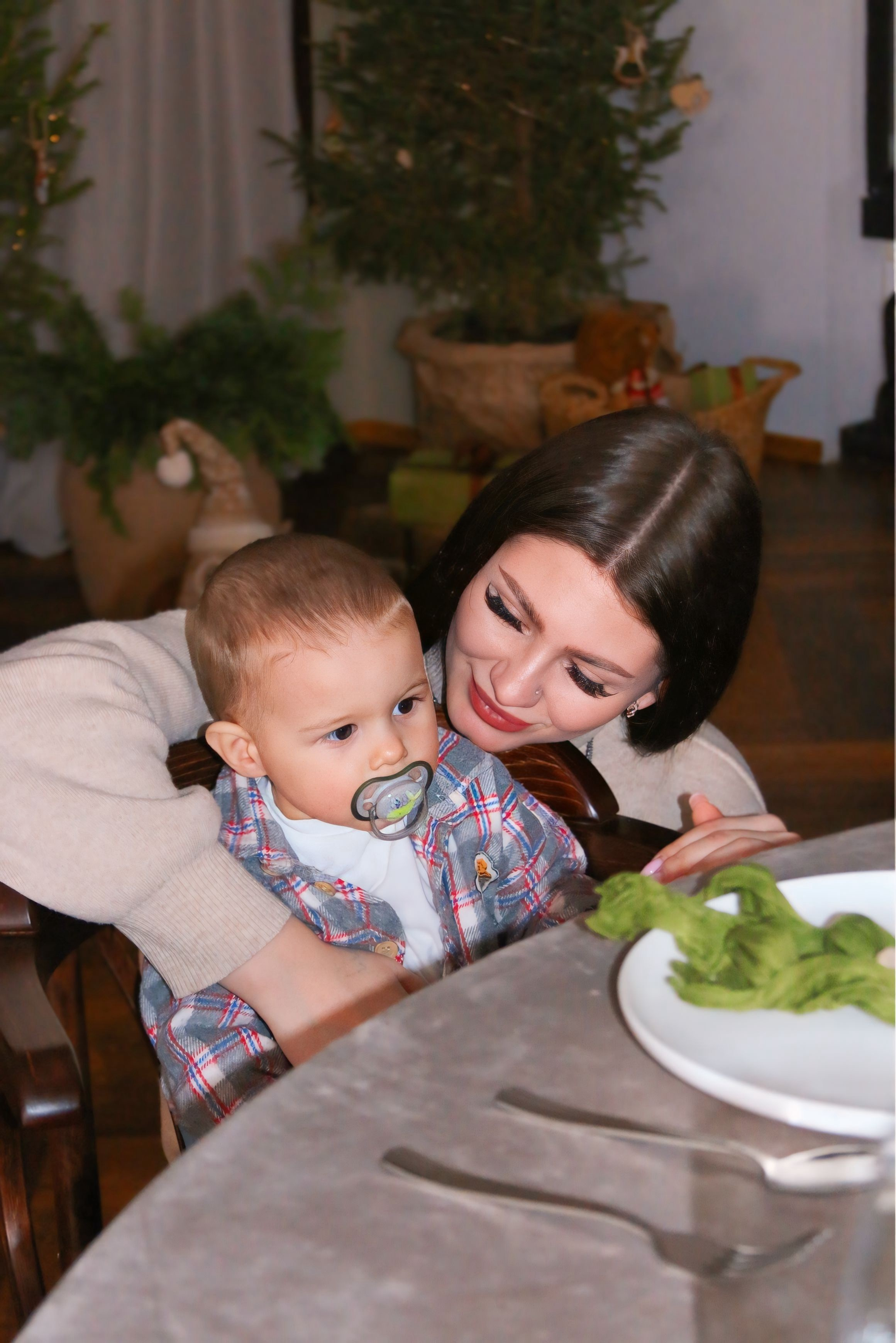 Новогодняя фотосессия мамы с сыном