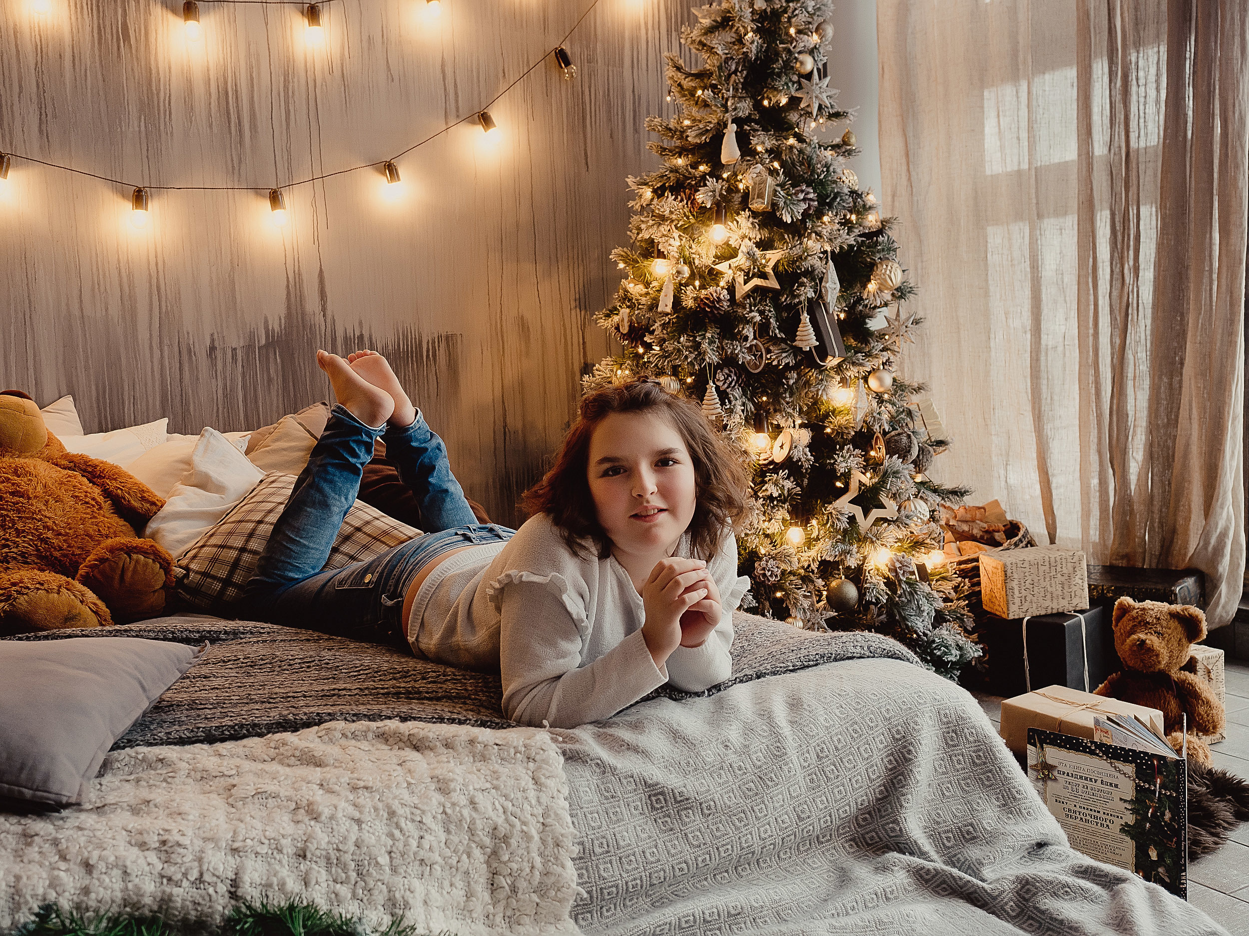 Новогодняя семейная фотосессия в студии. Алёна Орлова Портретный фотограф Москва