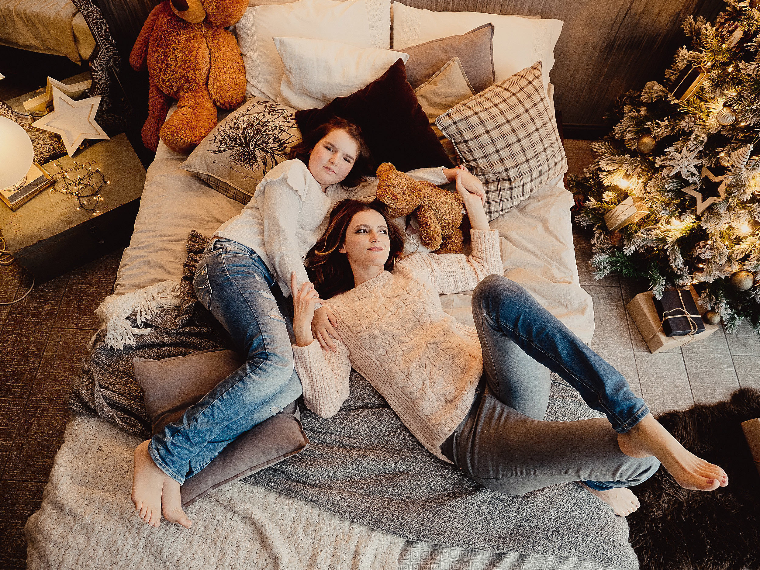 Новогодняя семейная фотосессия в студии. Алёна Орлова Портретный фотограф Москва