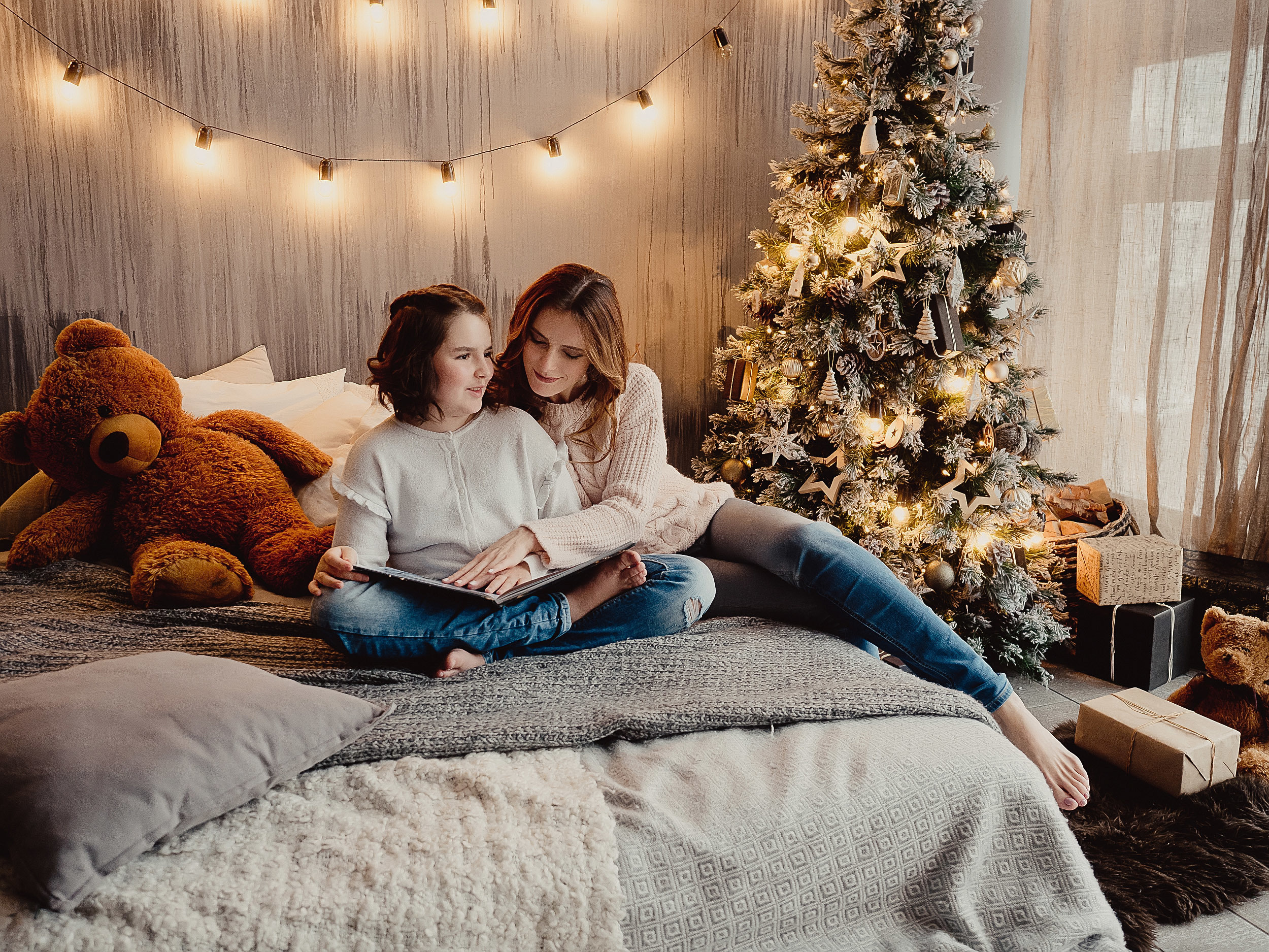 Новогодняя семейная фотосессия в студии. Алёна Орлова Портретный фотограф Москва