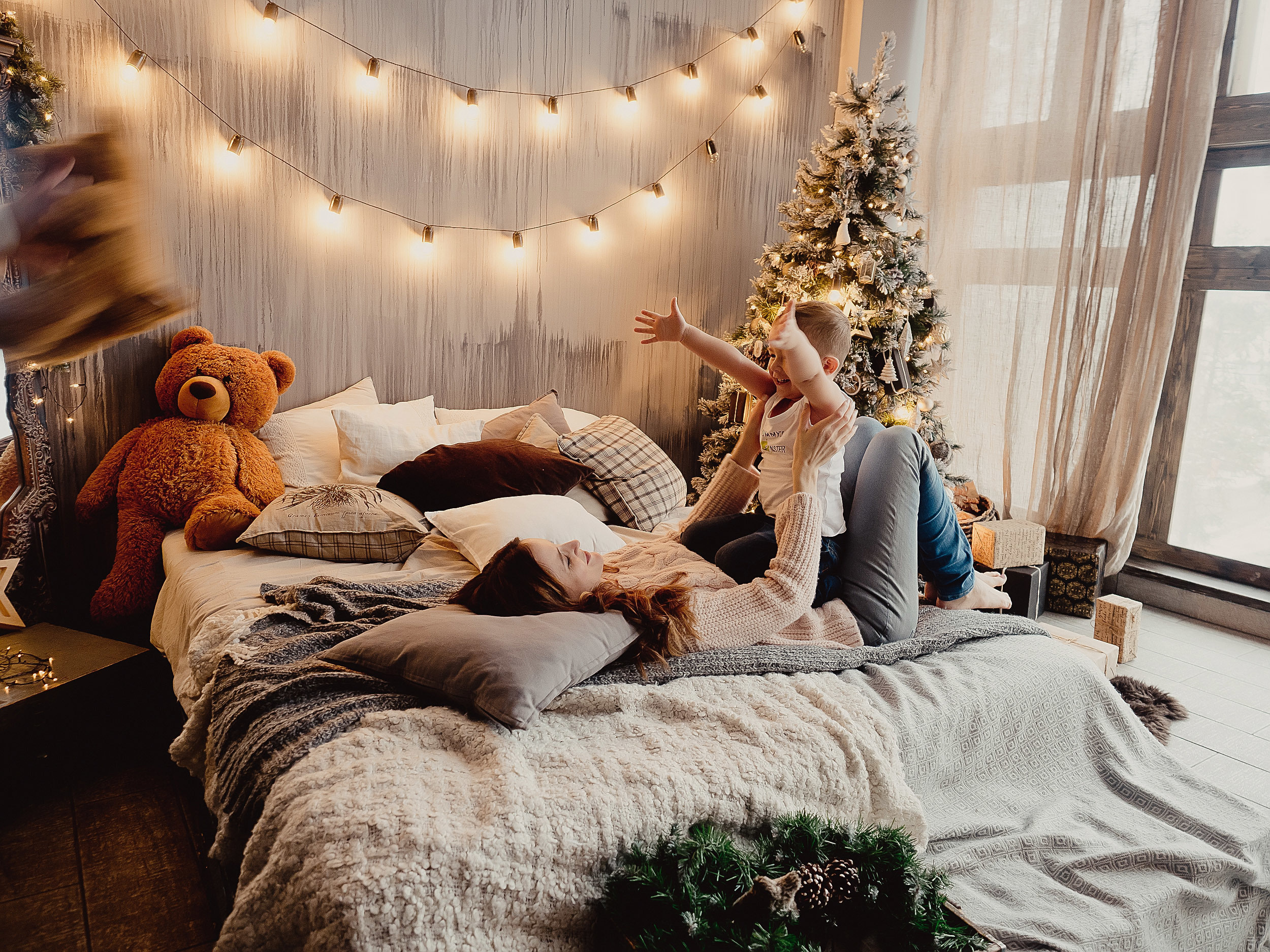 Новогодняя семейная фотосессия в студии. Алёна Орлова Портретный фотограф Москва