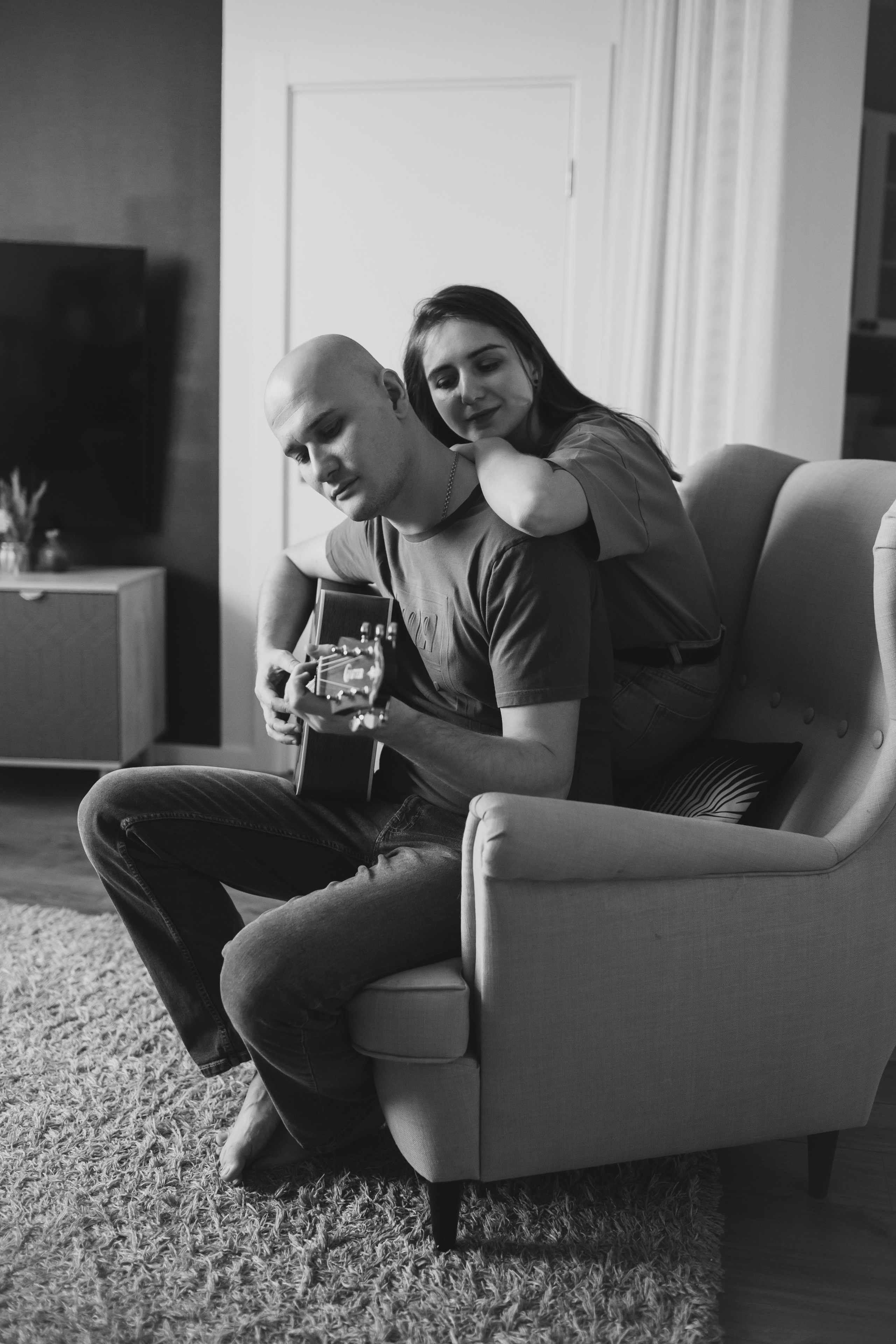 Семья Пети и Алёны (домашняя фотосессия). Семейный и детский фотограф и видеограф в Москве, Дрокина Наталья