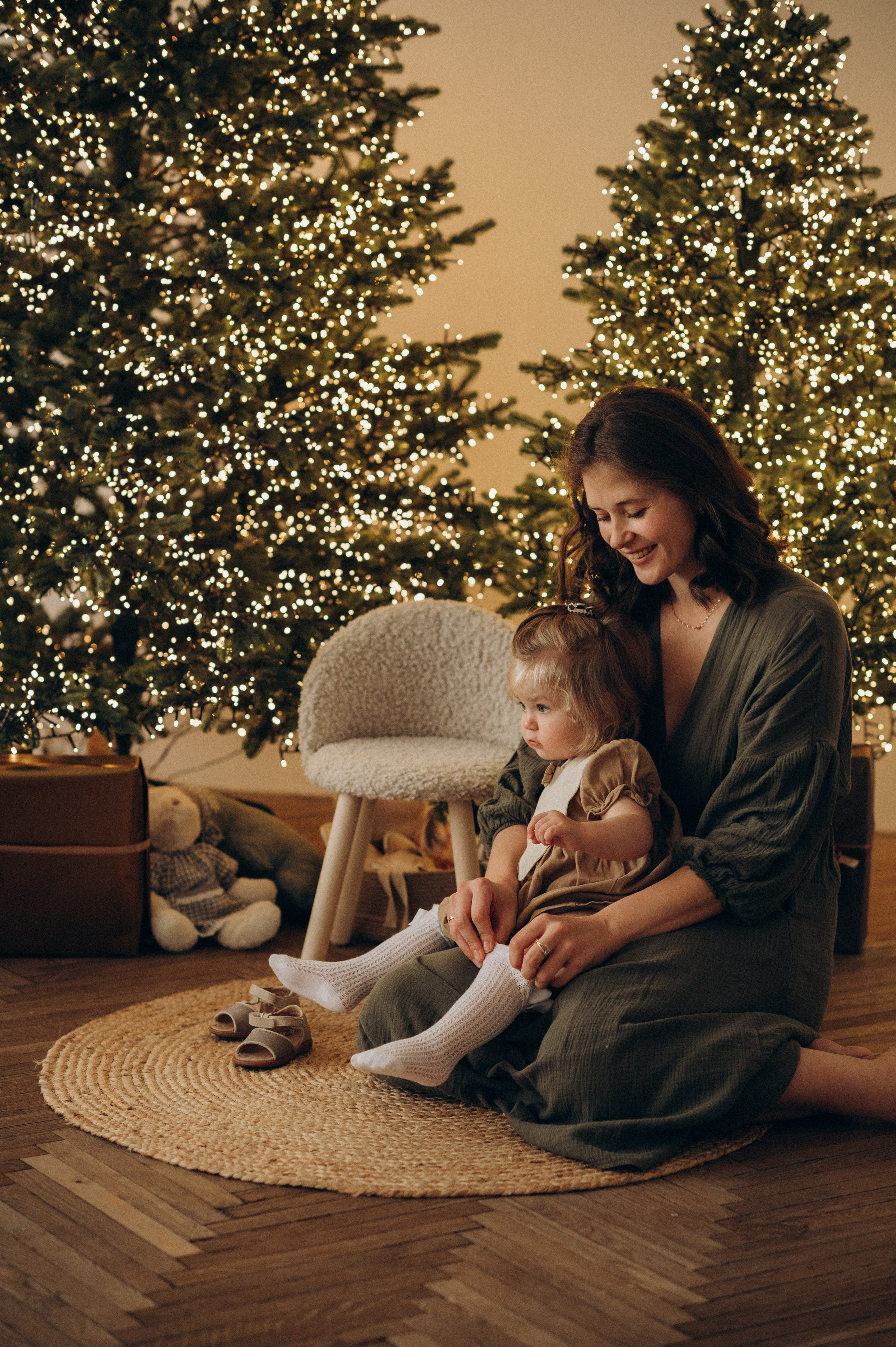 Семейная новогодняя фотосессия в студии. Семейный фотограф в Домодедово и Москве Елена Пичугина