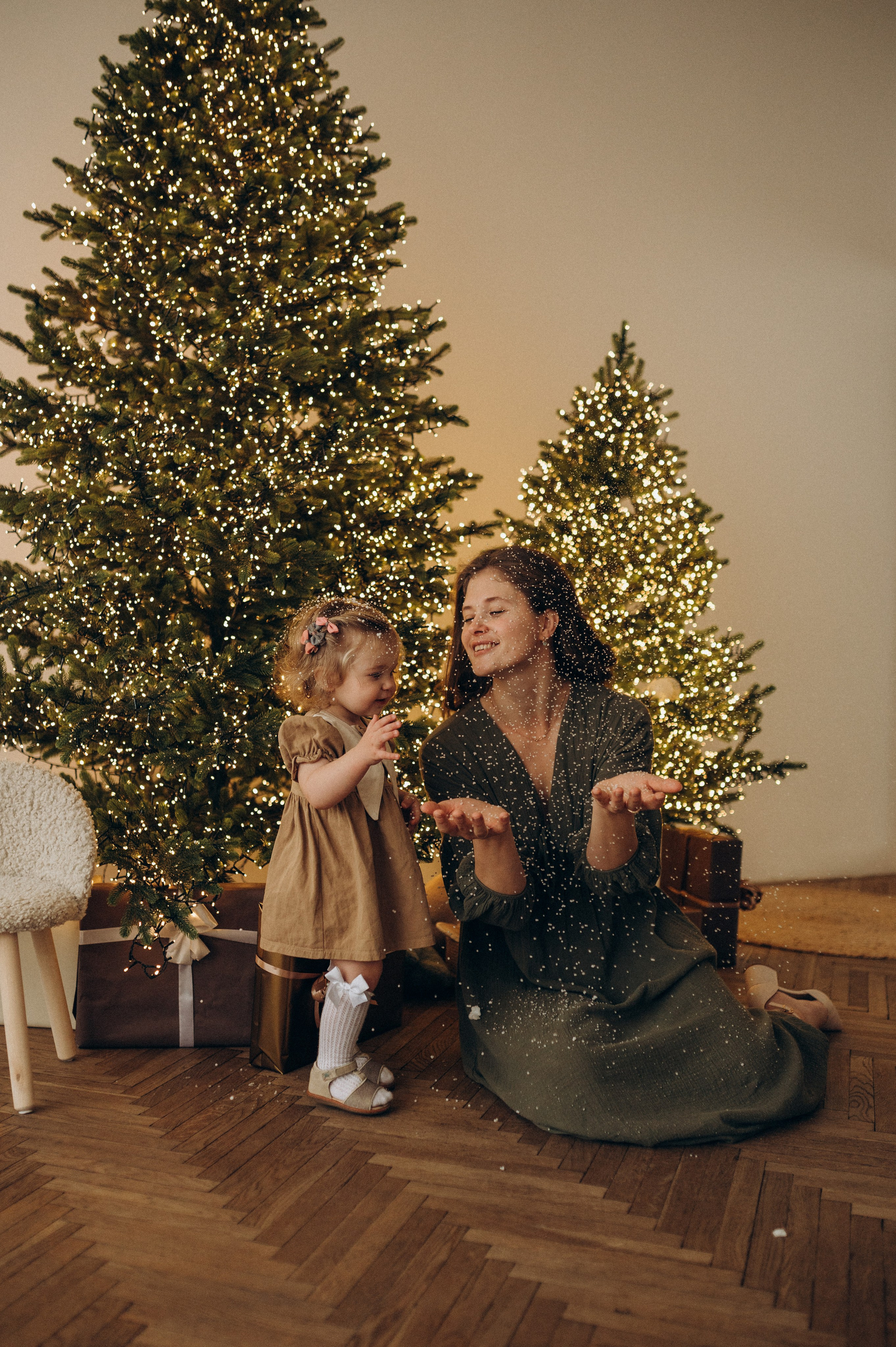 Семейная новогодняя фотосессия в студии. Семейный фотограф в Домодедово и Москве Елена Пичугина