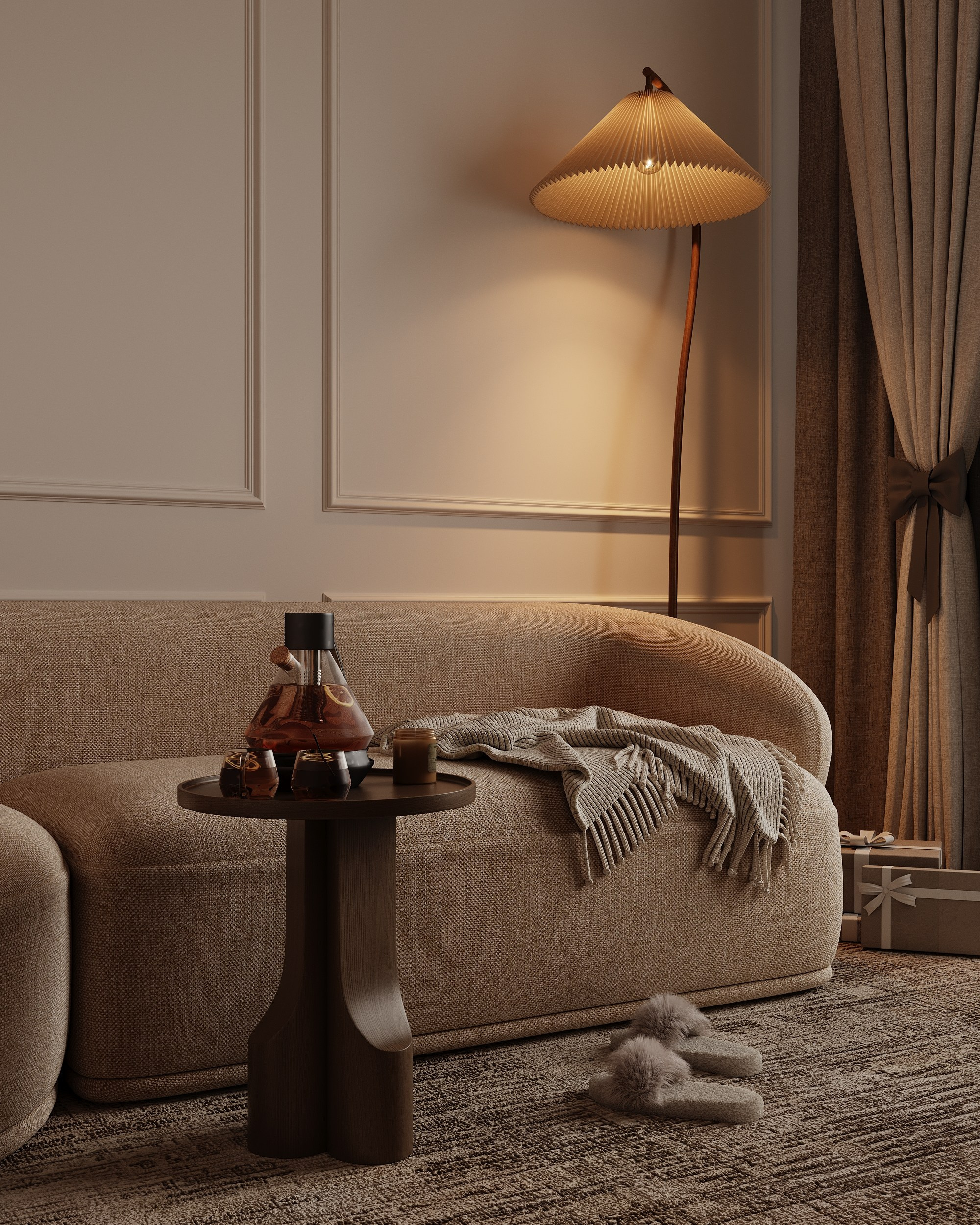 WINTER ATMOSPHERE. Interior 3D visualizer Liya Iskevich