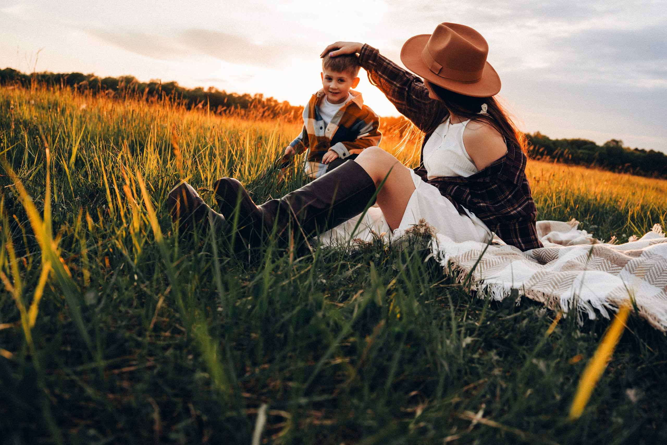 Семейная съемка на закате