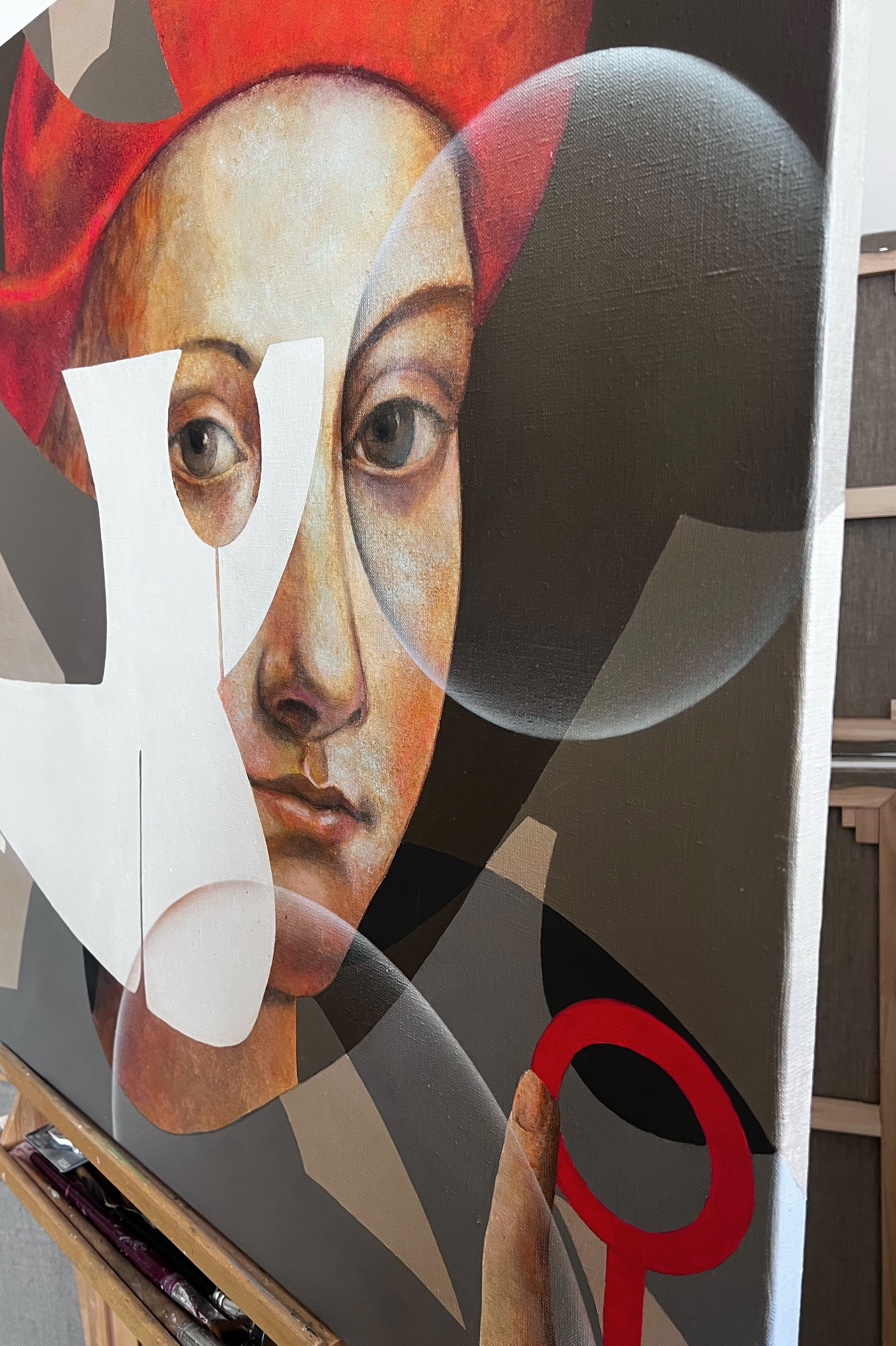 Мальчик в красном берете. Художник-абстракционист Ольга Рикун. Москва