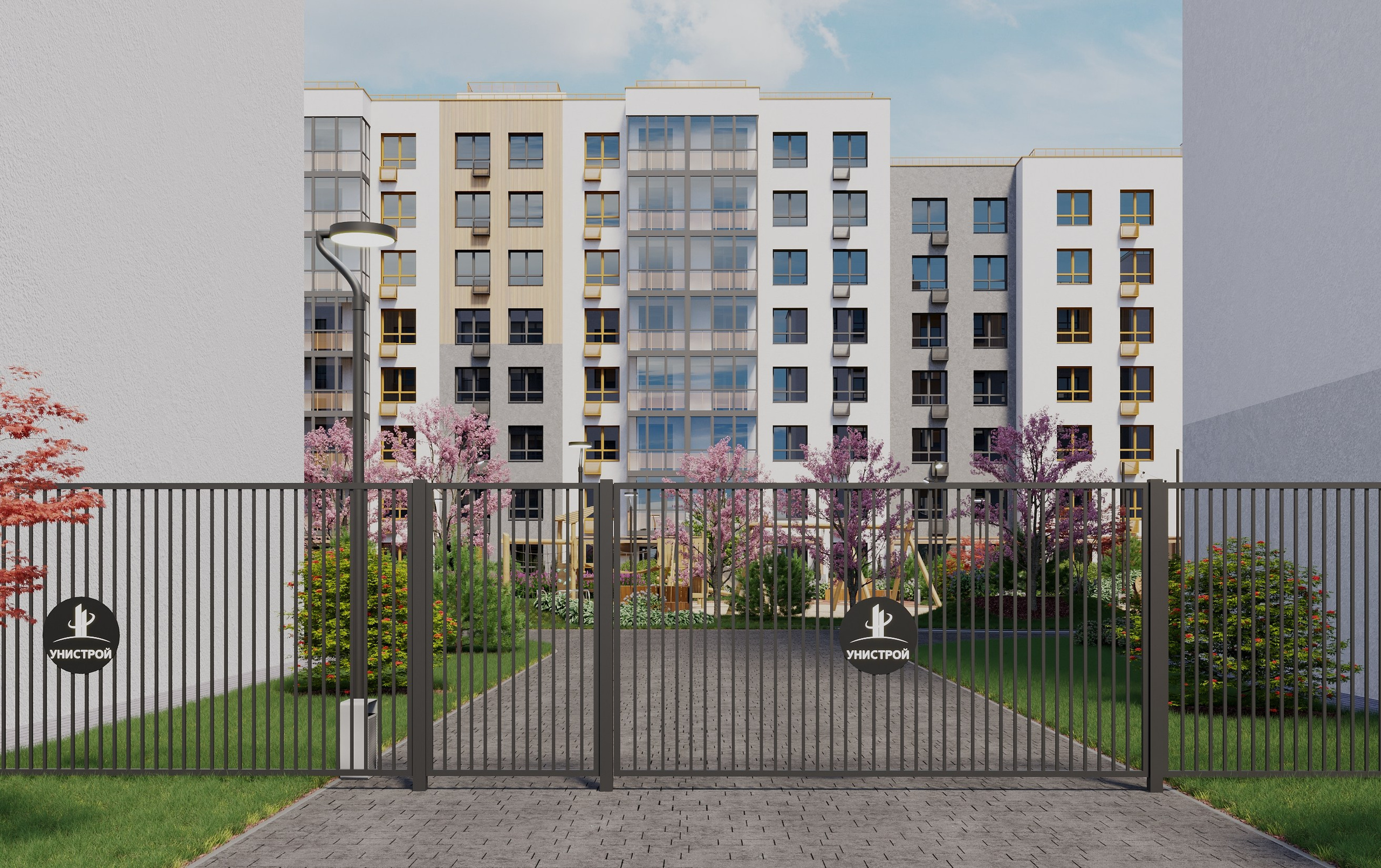 Визуализация двора ЖК Царево City Казань. Архитектор-дизайнер в Казани