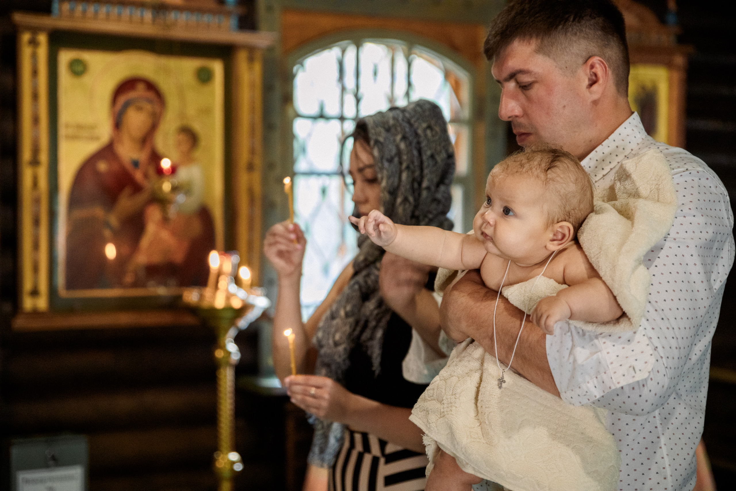 Таинство Крещения Макара. Семьи, портреты, школьные съемки. Фотограф Лагутина Елена. Москва