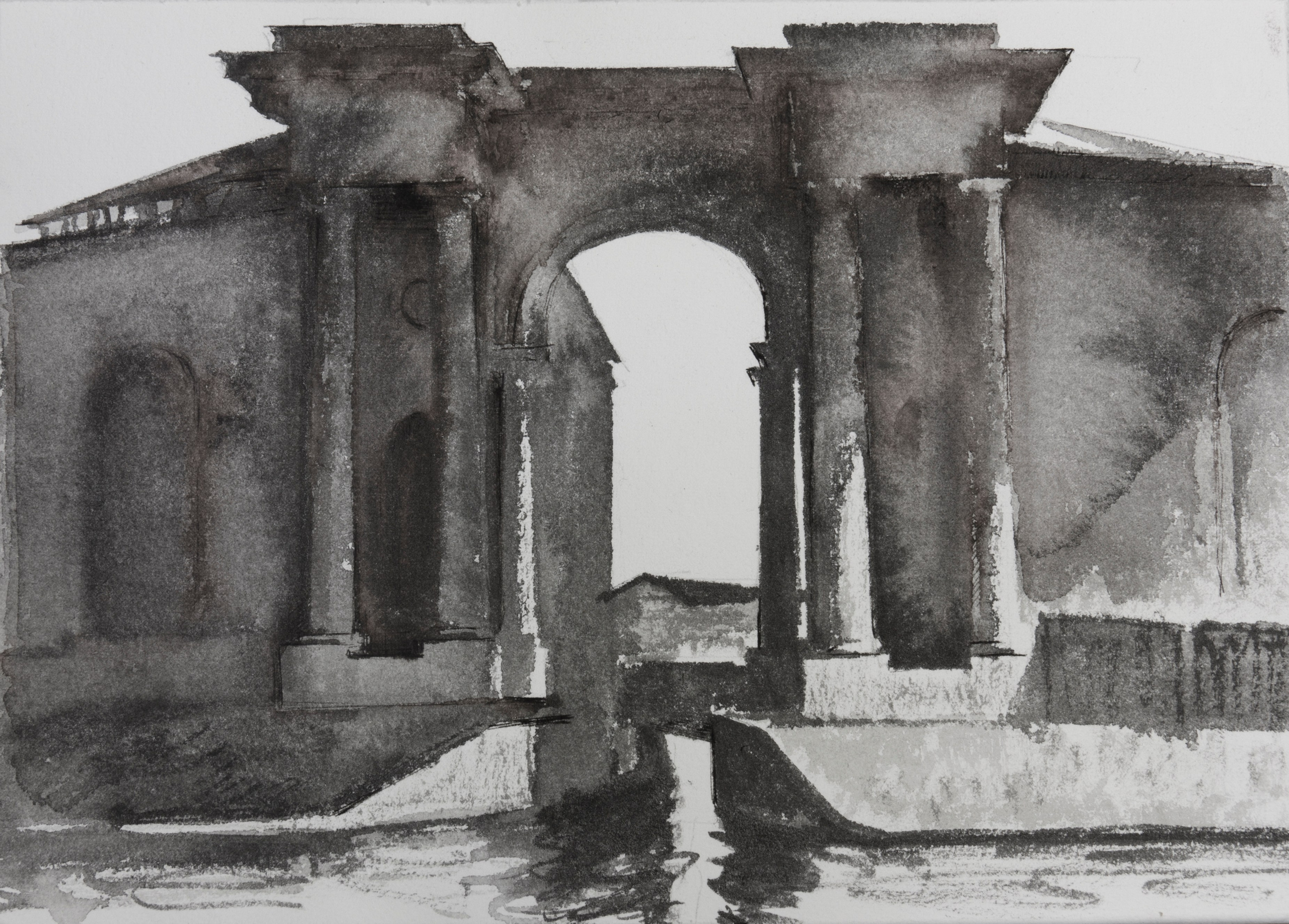 город, графика, черно-белый город, белые ночи, Петербург