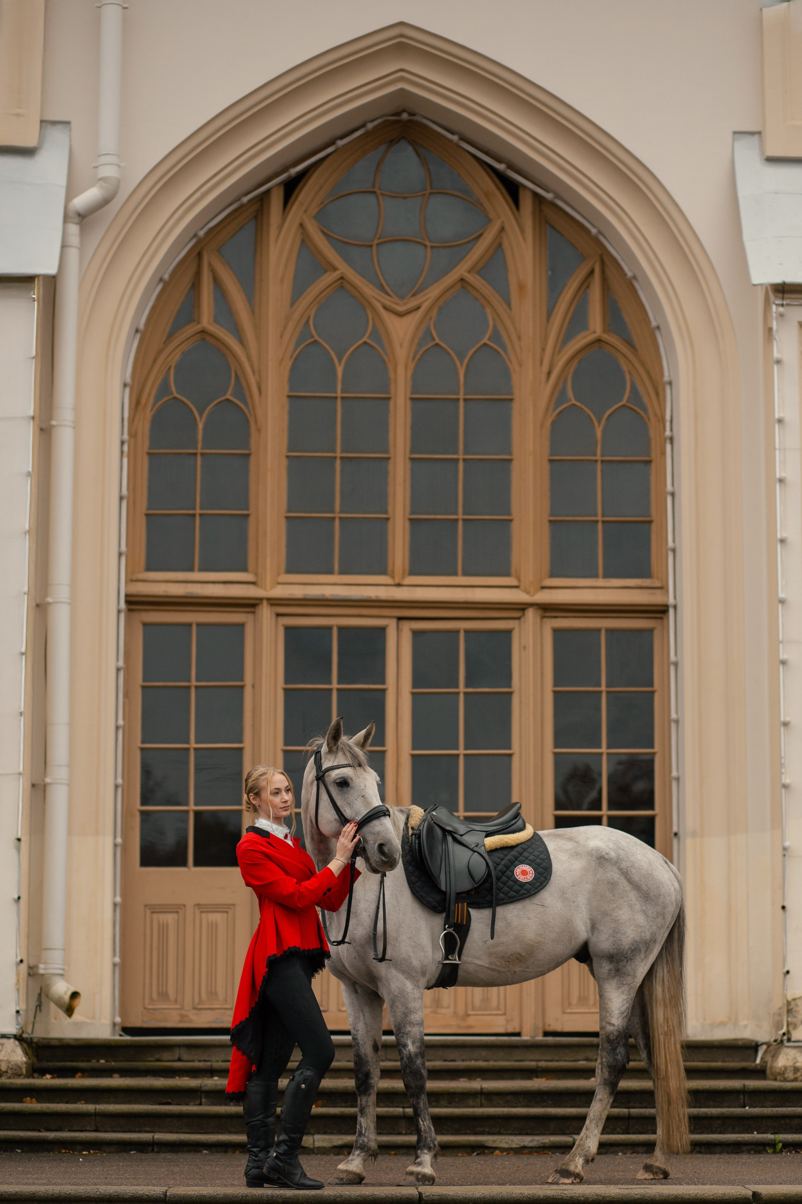 Настя и орловский рысак Павел