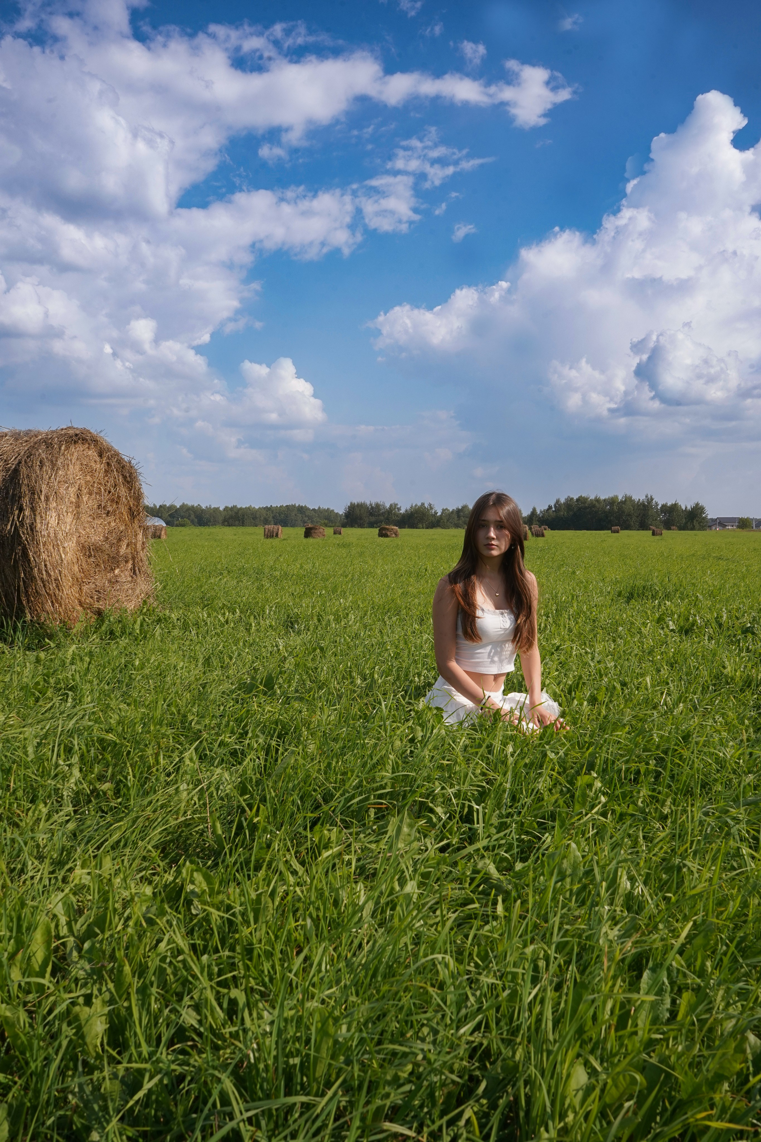 Фотосессия в поле-стоги сена. Главная