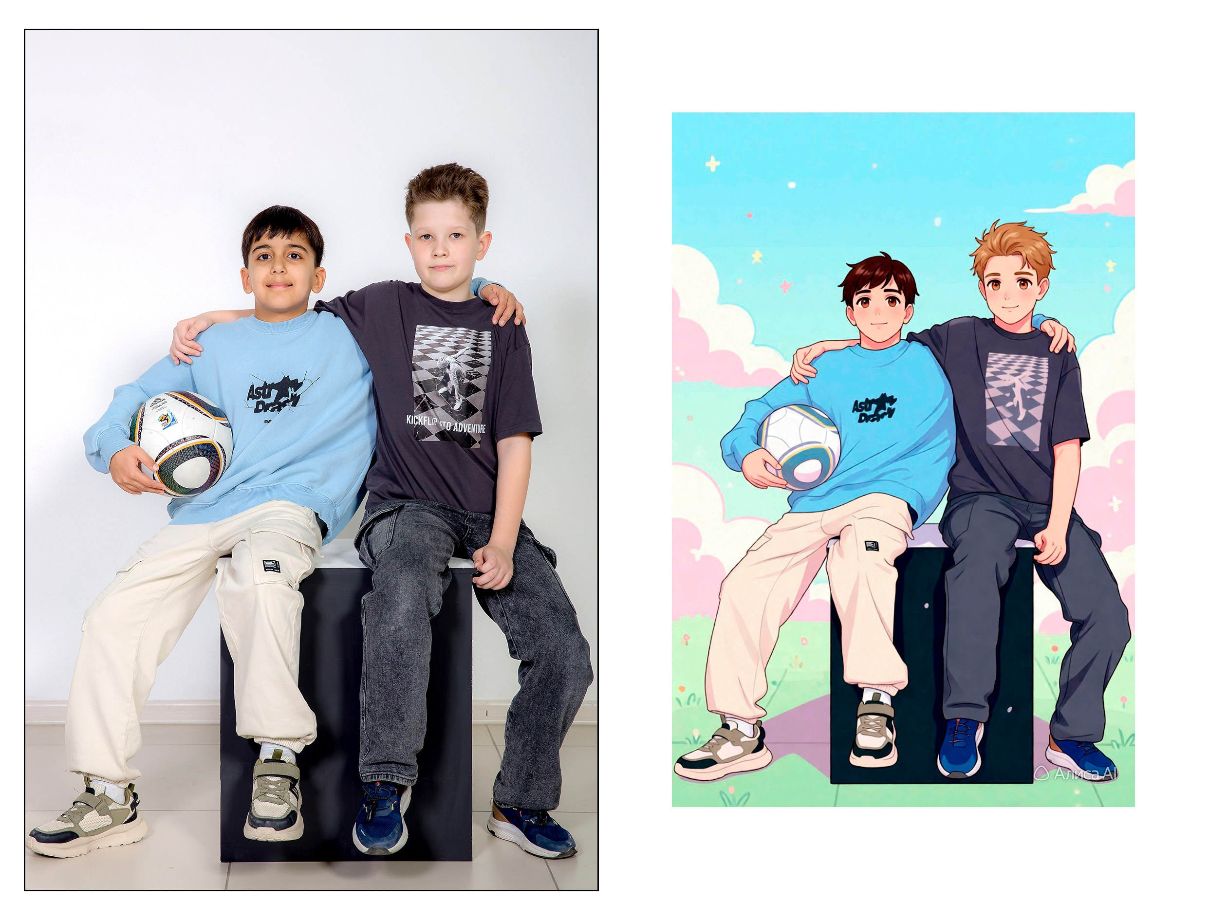 4А в СТУДИИ + АНИМЕ от ИИ Алиса. Семейный фотограф в Новороссийске Игорь Белослюдцев