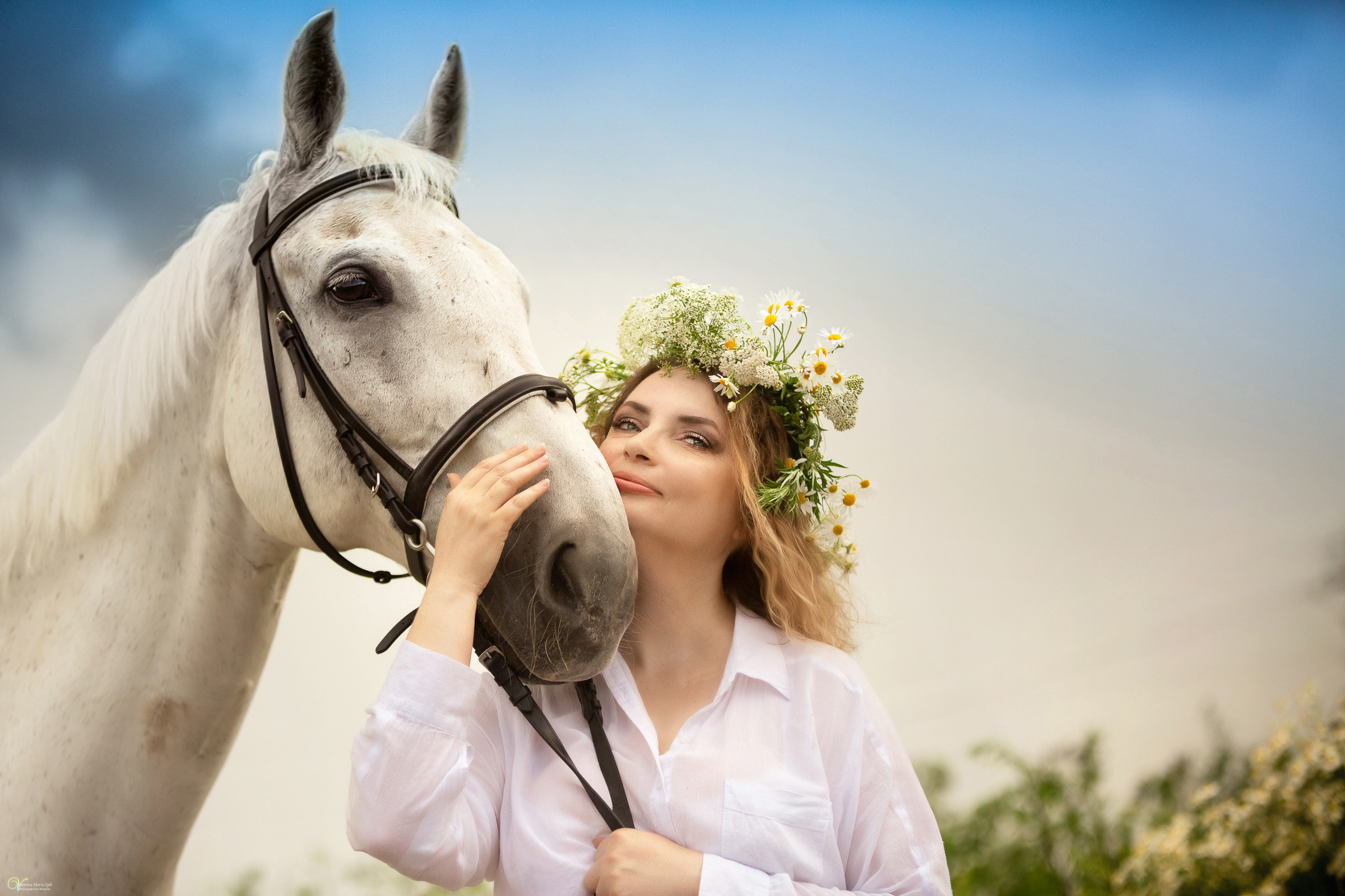 В поле с ромашками. Фотограф женский и мужской портрет Санкт-Петербург