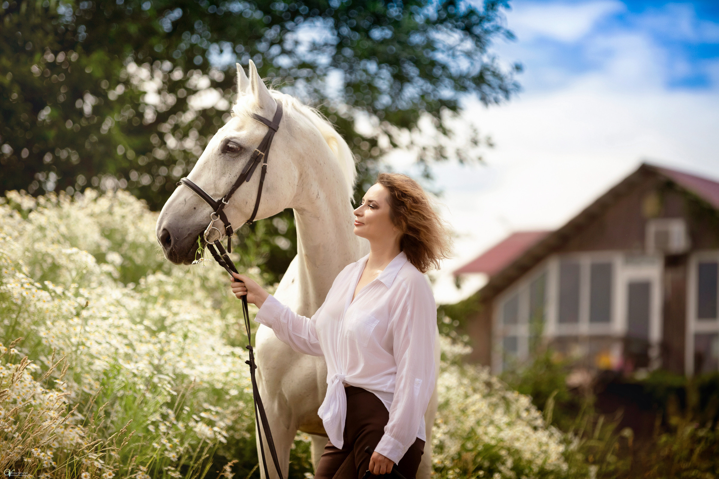 В поле с ромашками. Фотограф женский и мужской портрет Санкт-Петербург