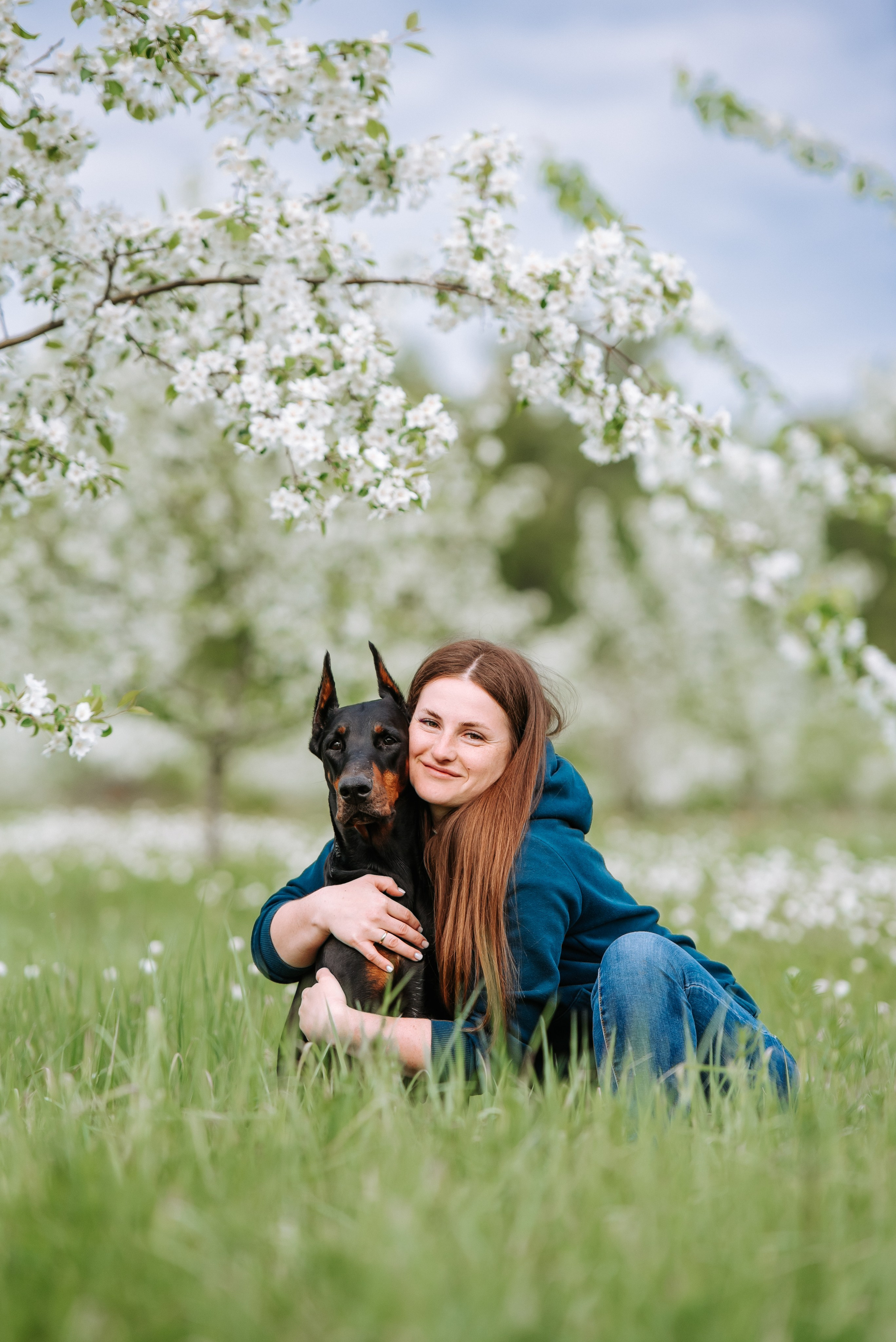 Цветение с доберманами. Фотограф Диана Оленина Красноярск / Братск