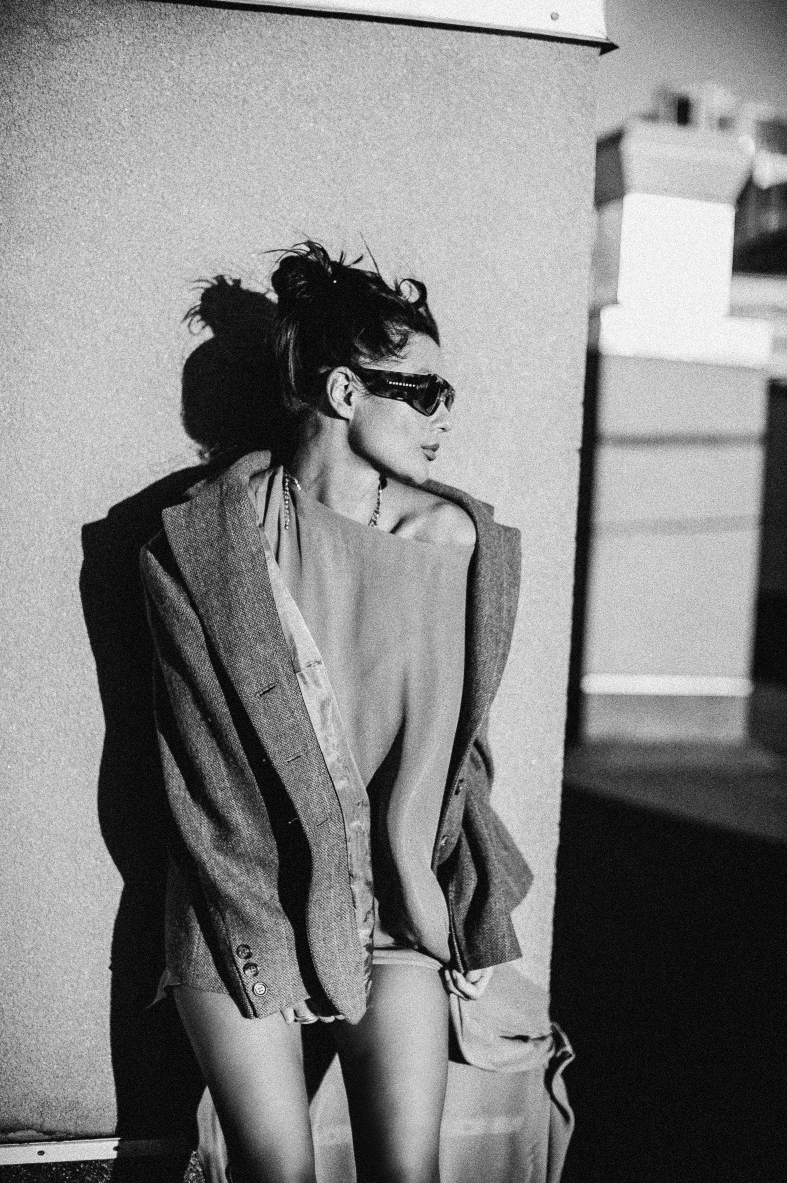 Сьемка на крыше, ч.б