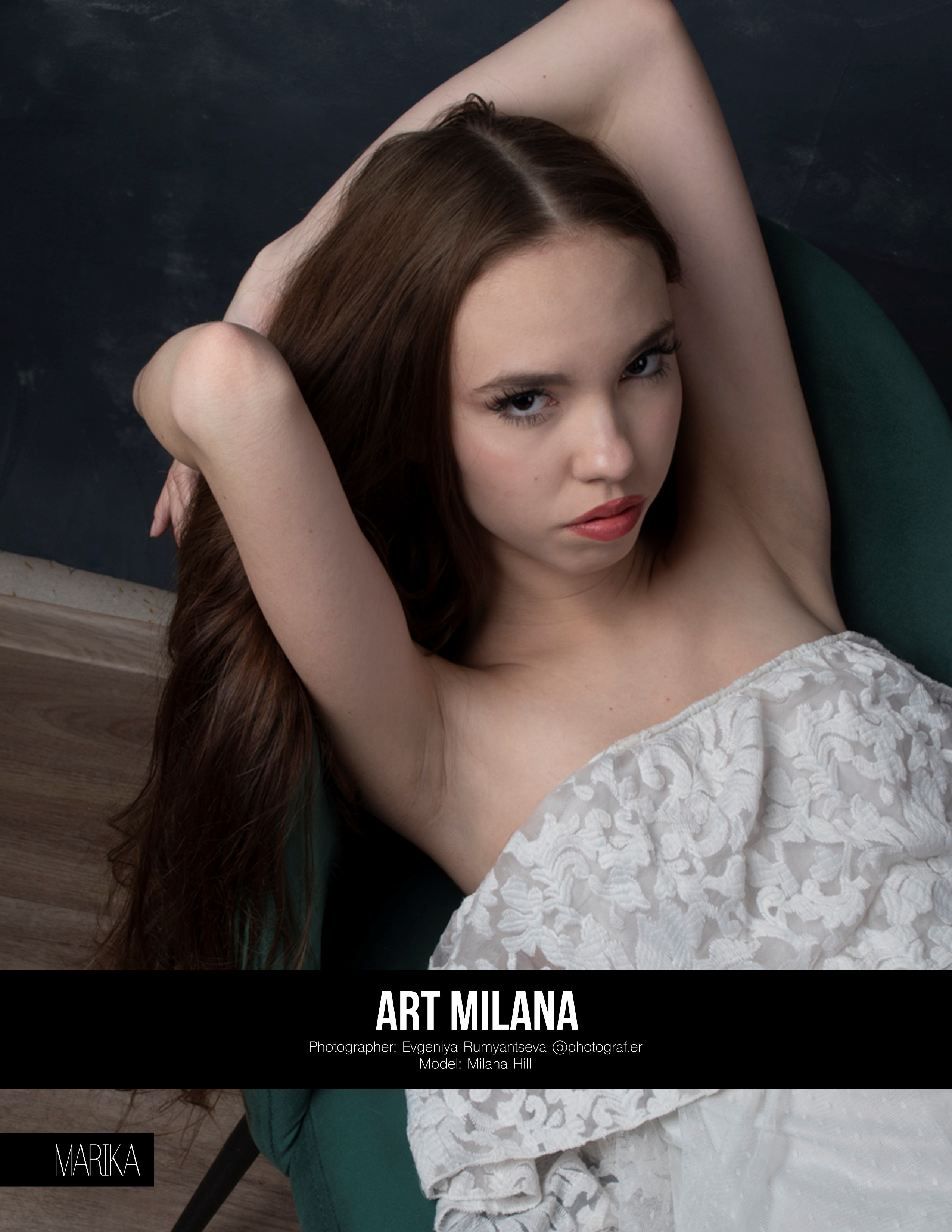 Фотосессия Миланы, опубликованная в глянцевом журнале Marika