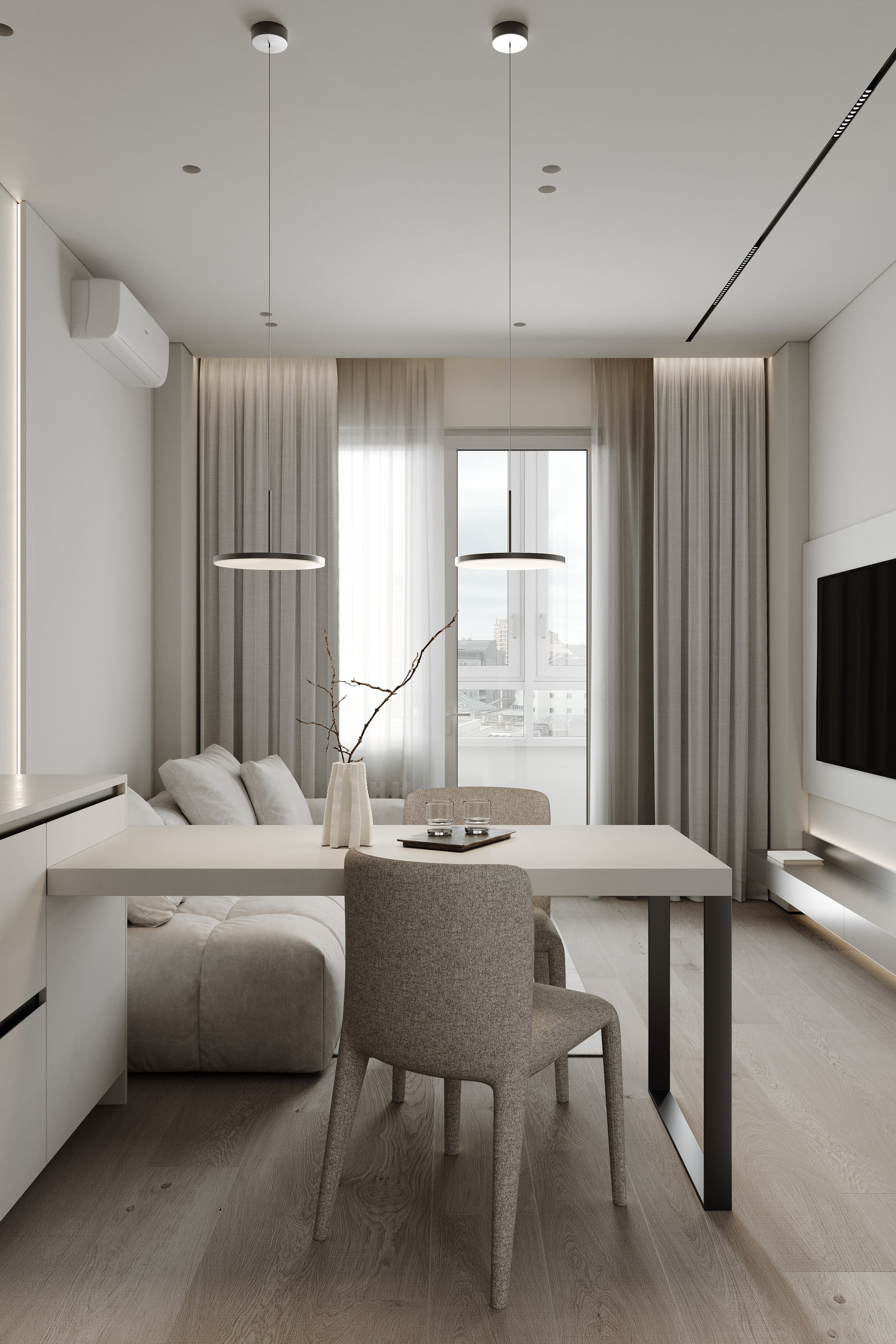 «Manhattan» | Kitchen & Living room. Середа Юлия | Визуализация