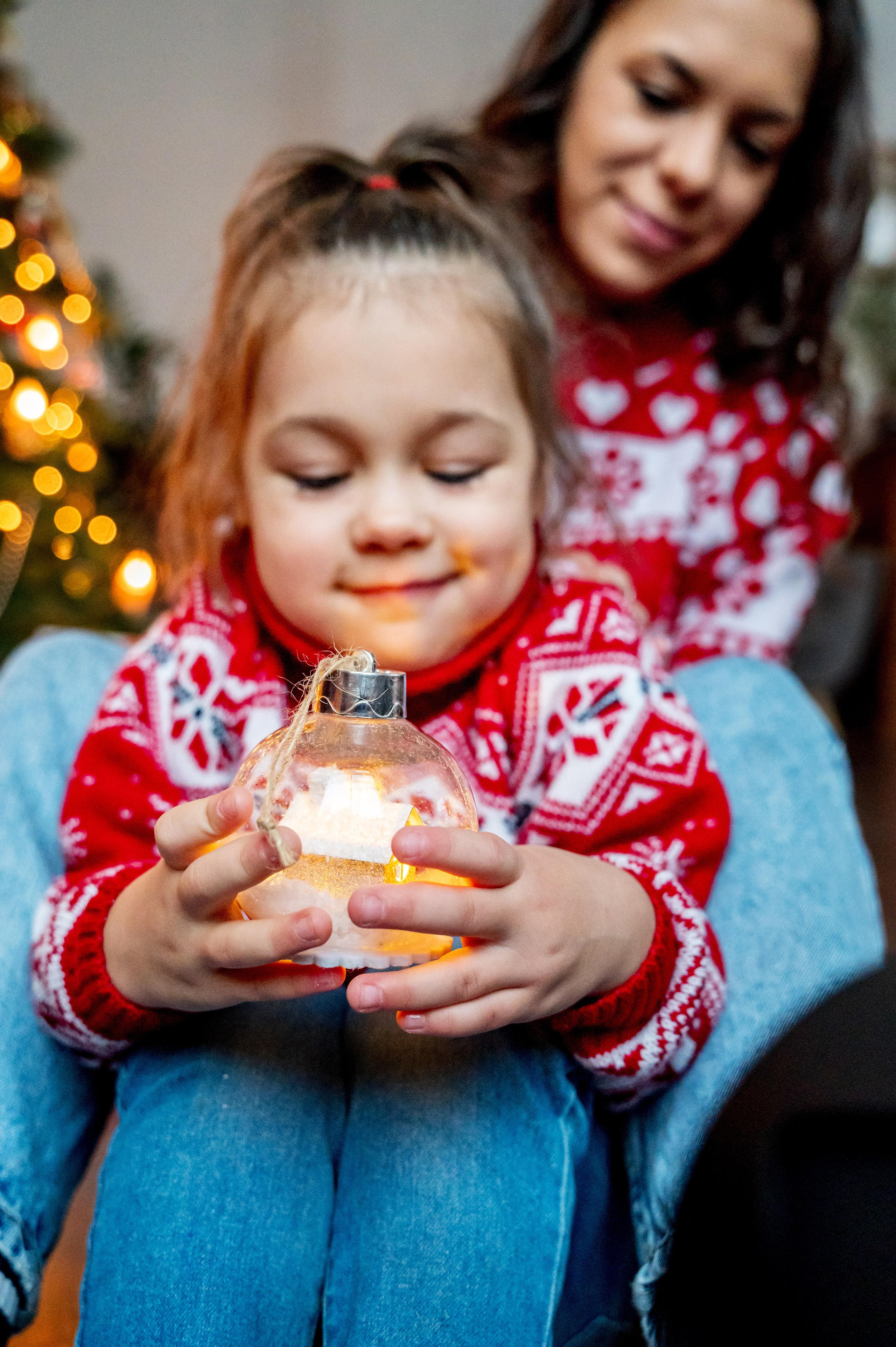 Новогодняя съёмка для мамы и дочки