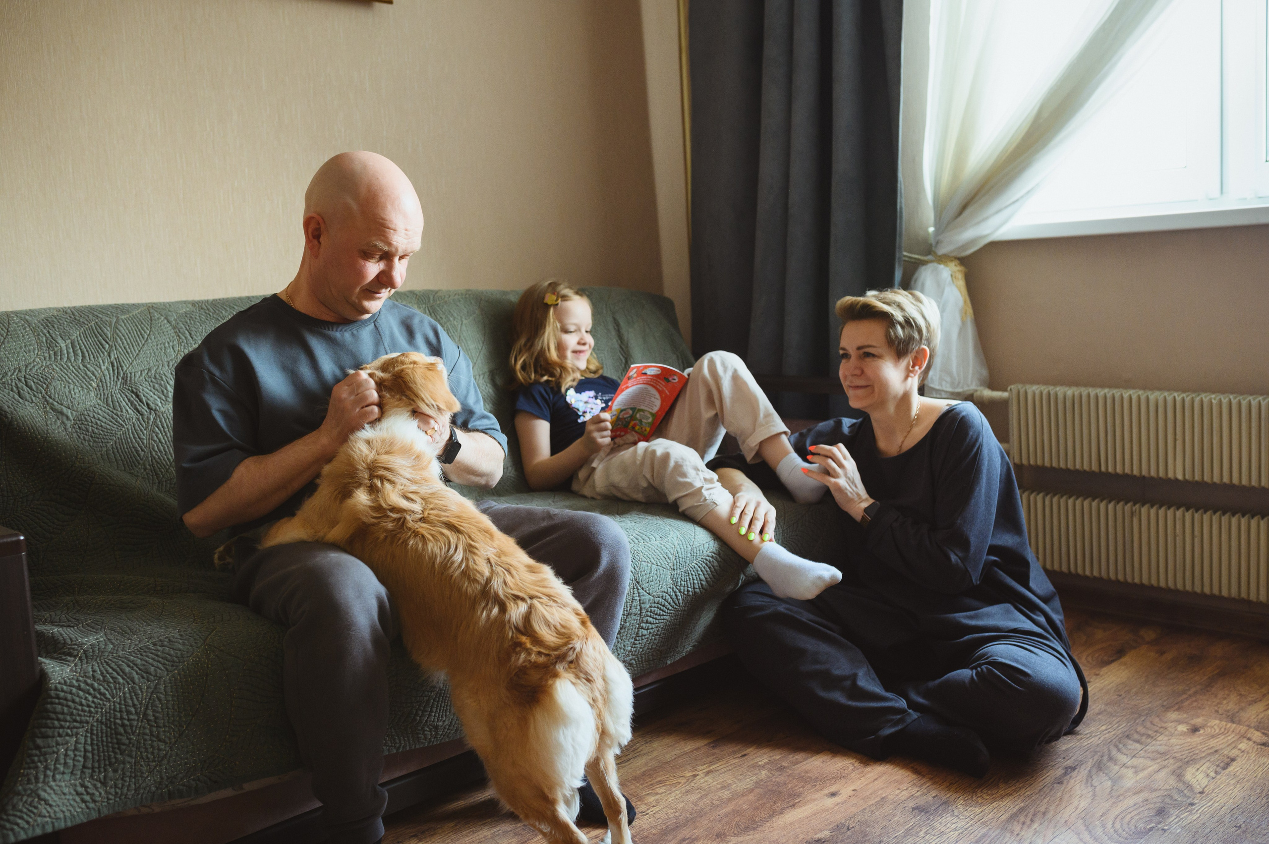 Семейная съемка с собакой. Семейный фотограф в Москве Ольга Барсукова