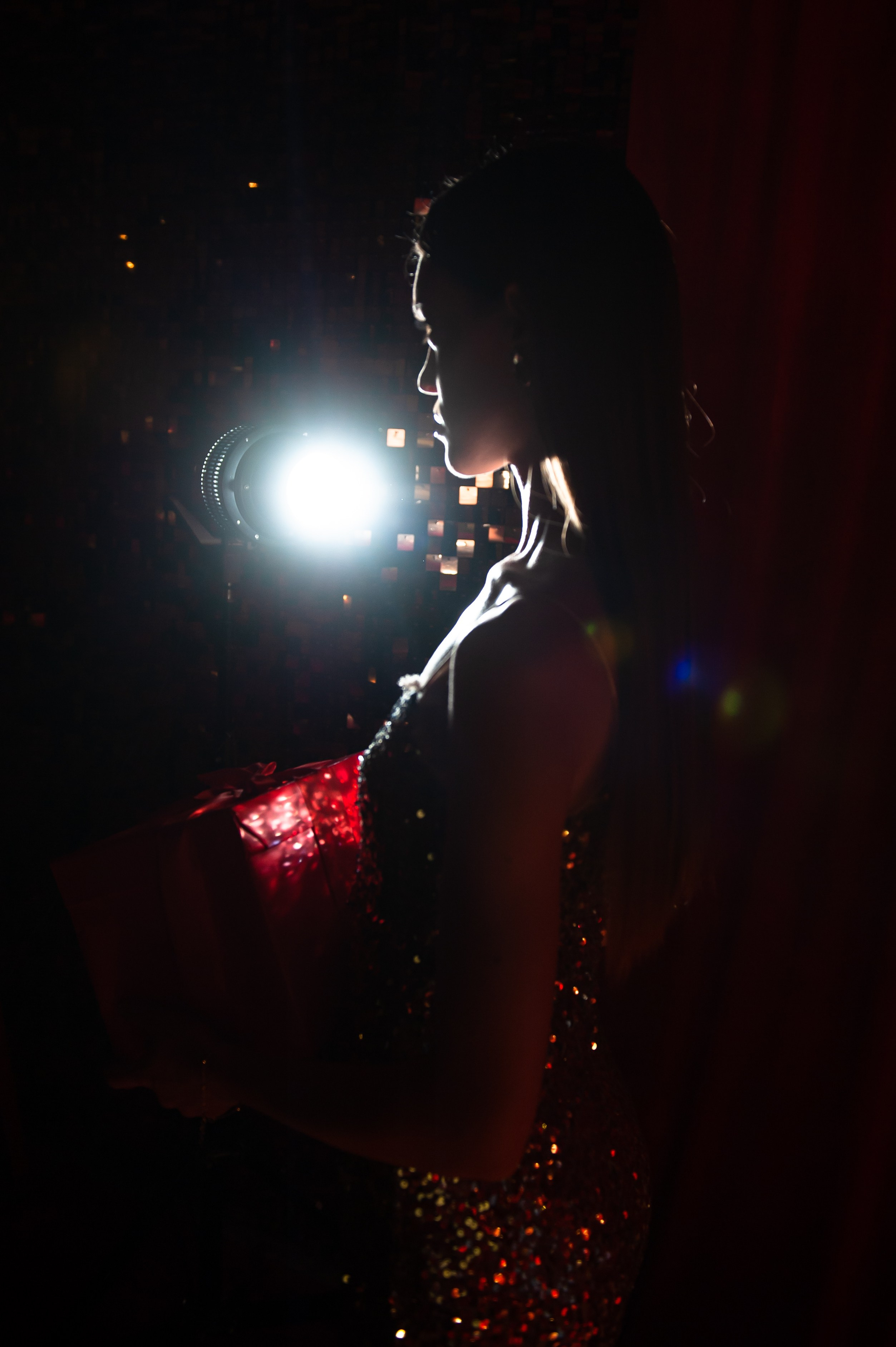 женский портрет студийный портрет, силуэт