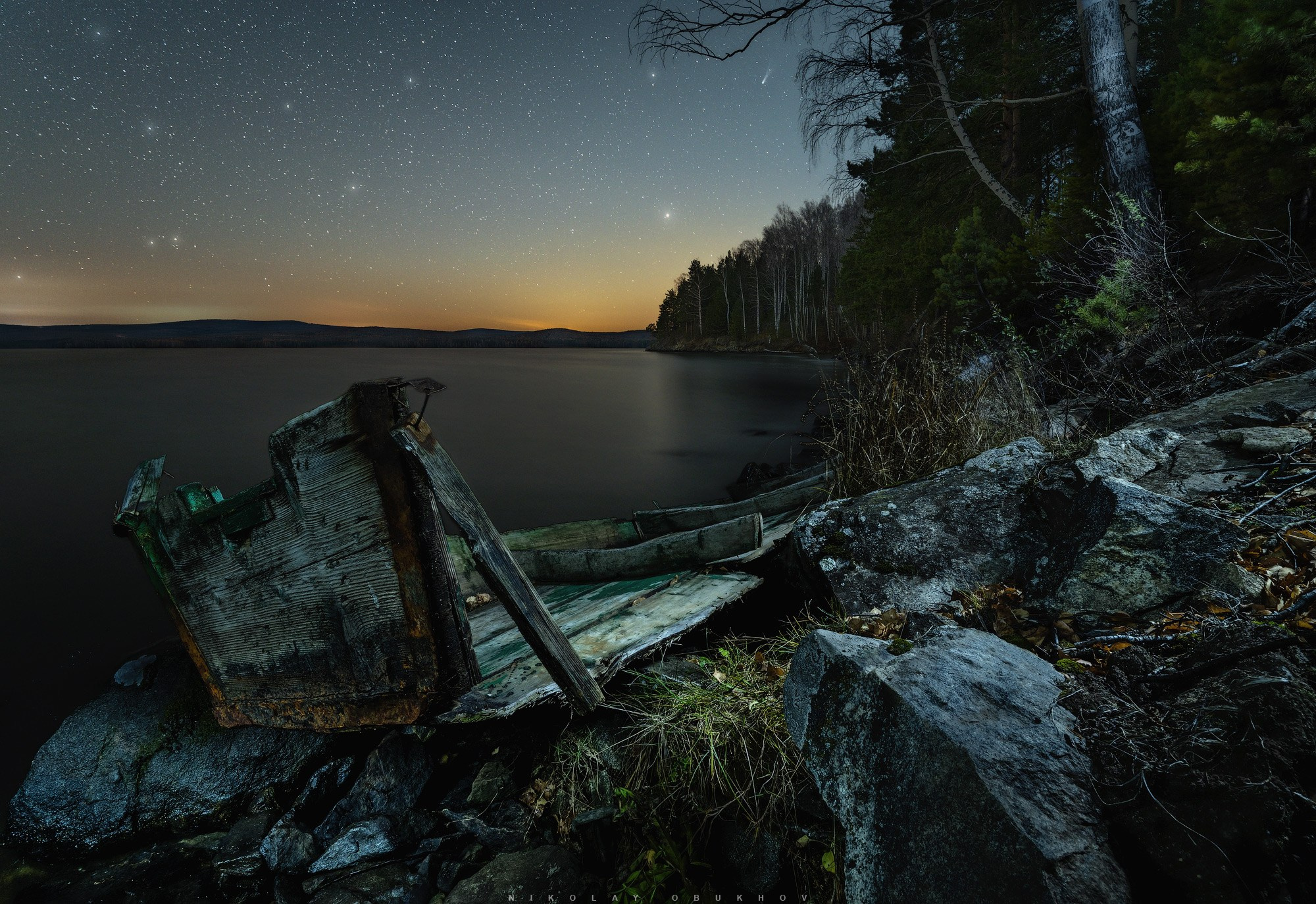 Комета C/2025 A6 (Lemmon) в Свердловской области в ясную погоду, октябрь 2025.