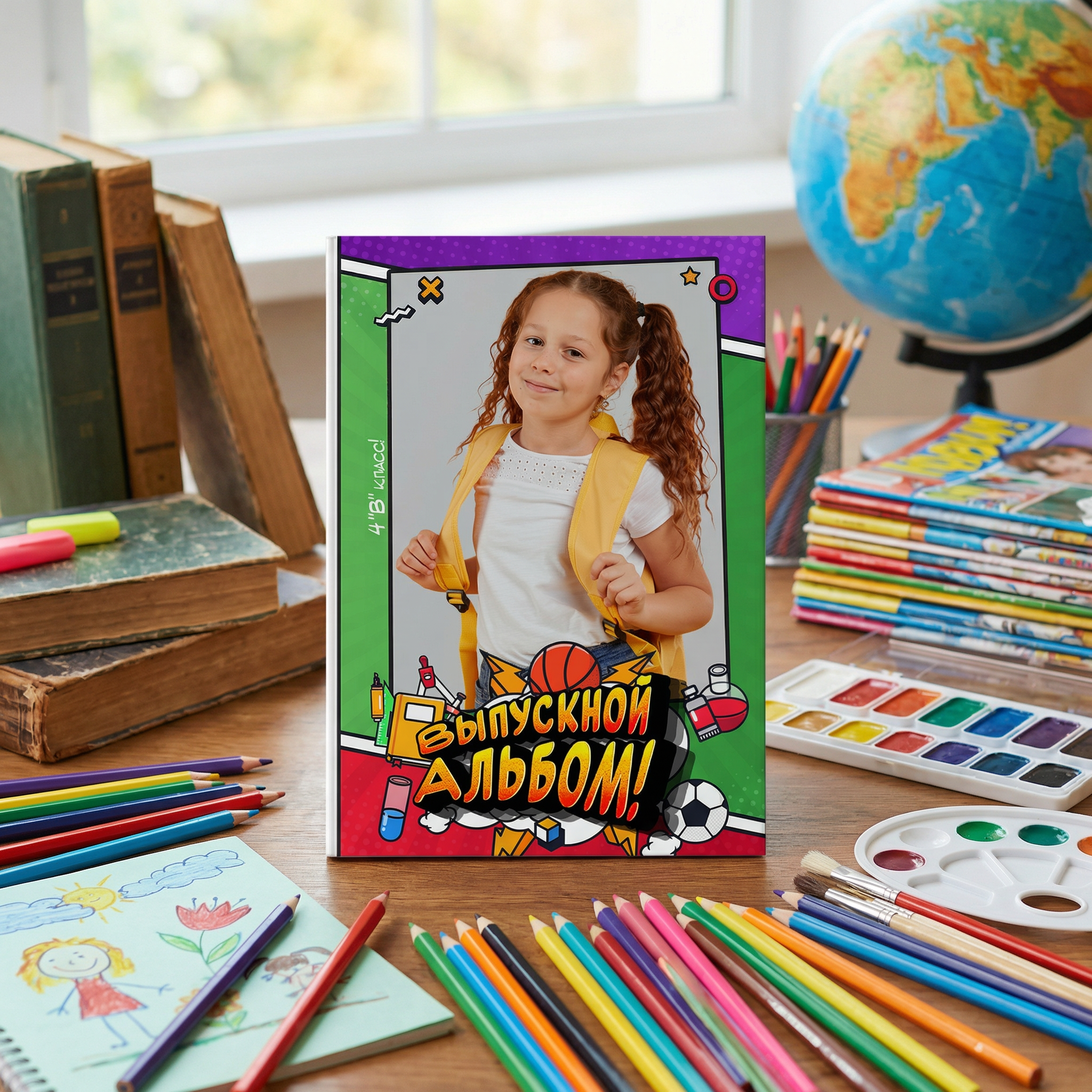 032 Comics II. Дизайны, psd шаблоны школьных и выпускных альбомов и обложек