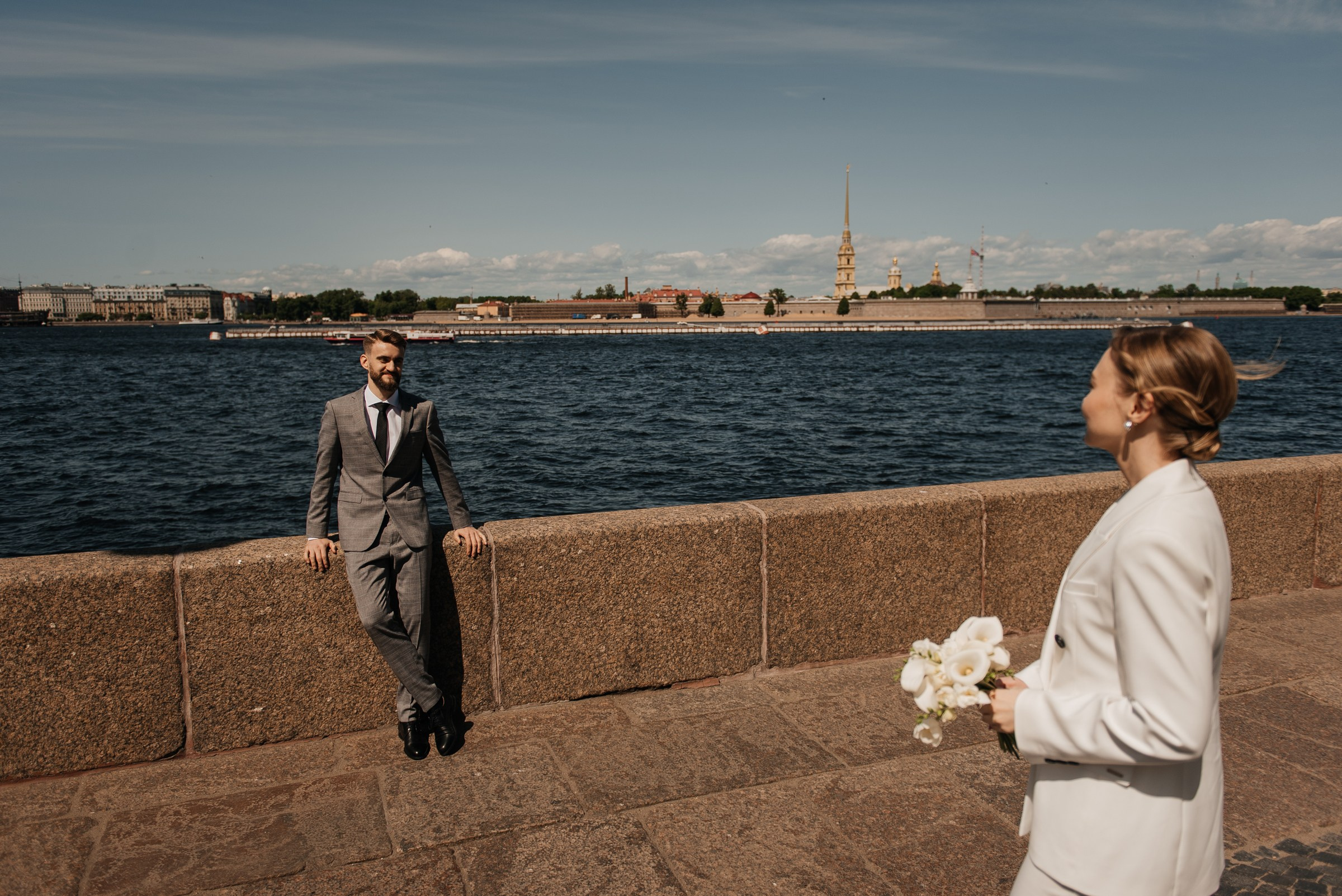 свадебная фотосессия на Дворцовой набережной