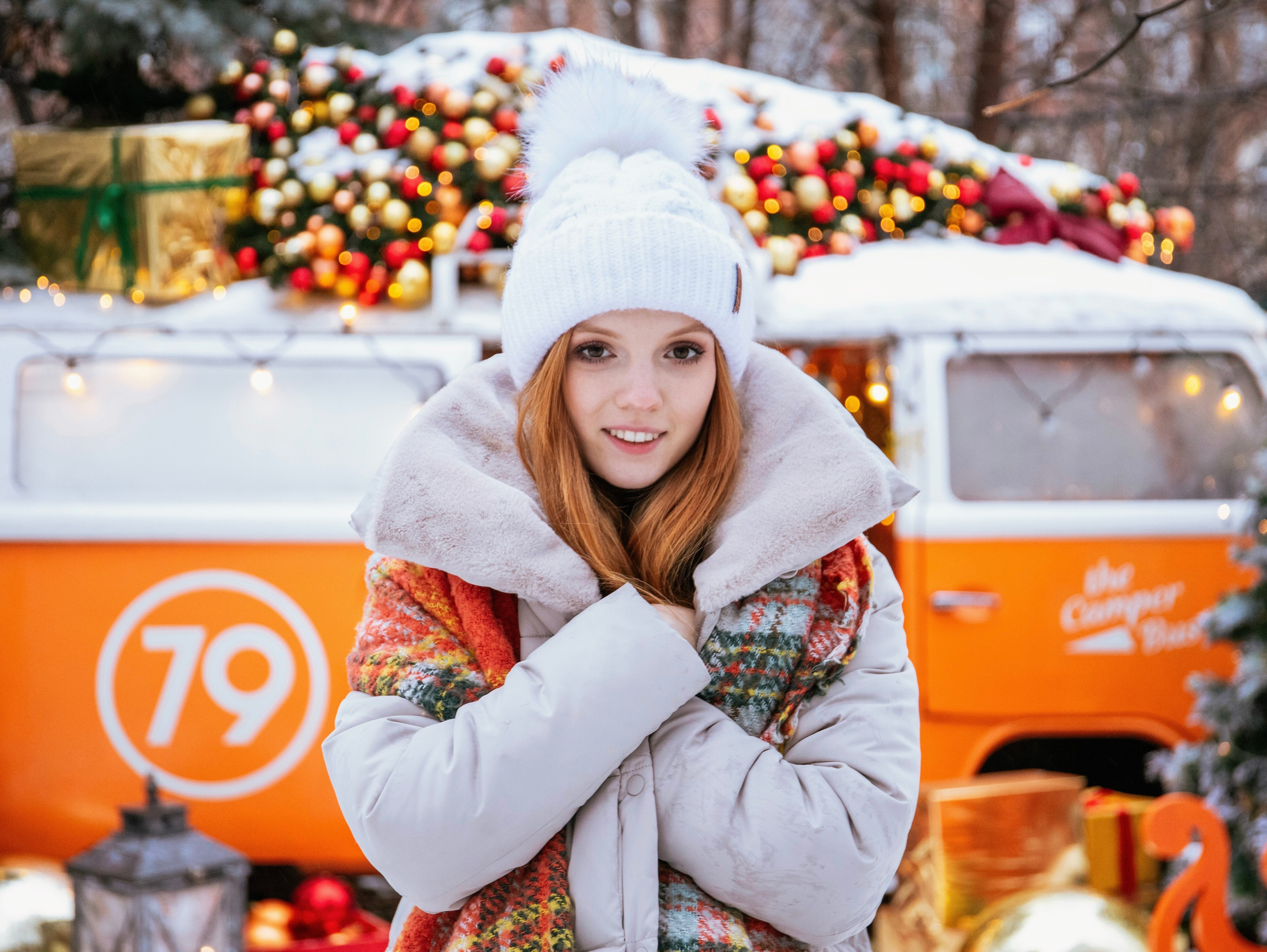 Новогодняя съемка с локацией «автобус». Свадебный и семейный фотограф в Москве Мила Широких