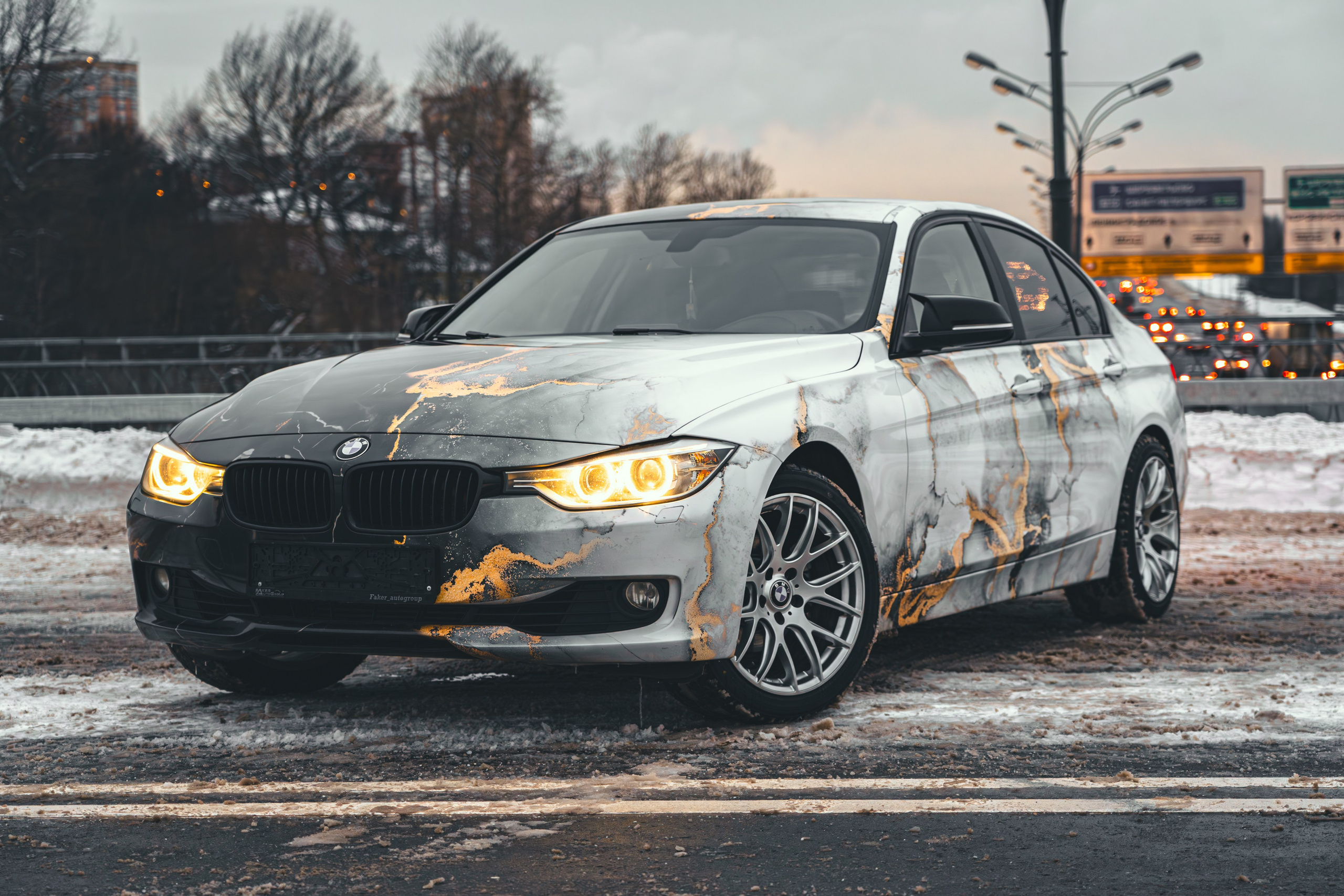 Винилография на BMW 3 F30. Студия дизайна и оклейки авто Barmaley Design