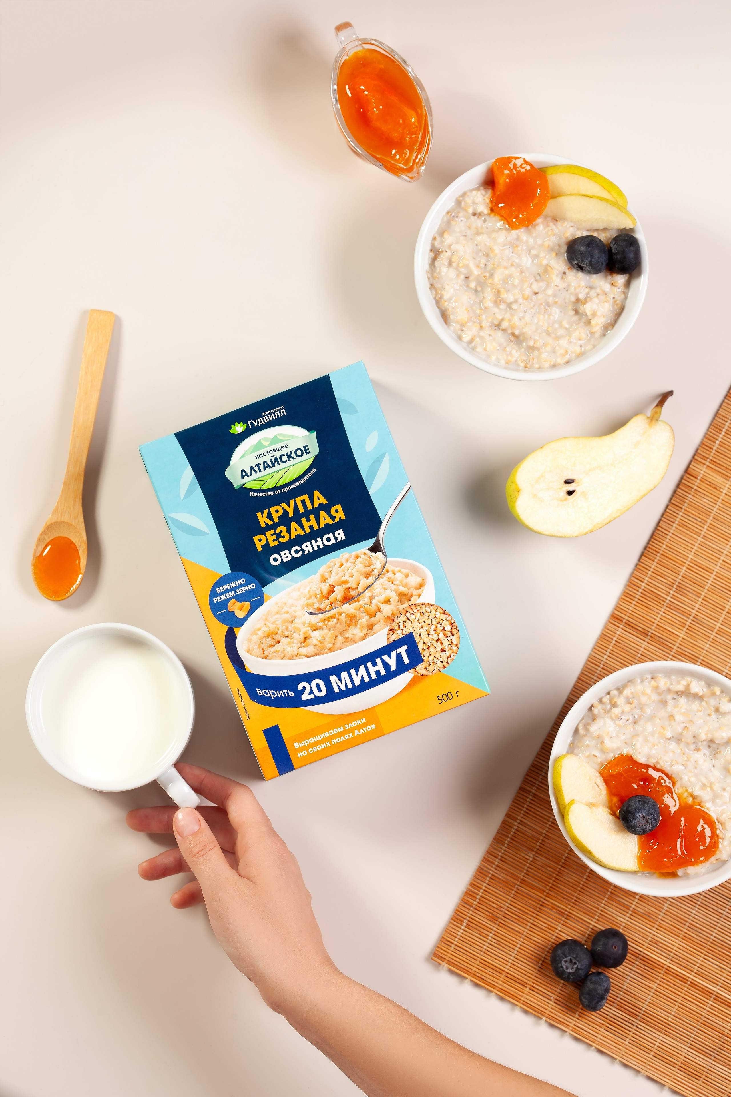 FOOD и рекламная съемка для производителя круп АО "Алтайская Крупа". Юлия Василенко, Профессиональный предметный рекламный фотограф Барнаул, Алтай, и по всей России онлайн