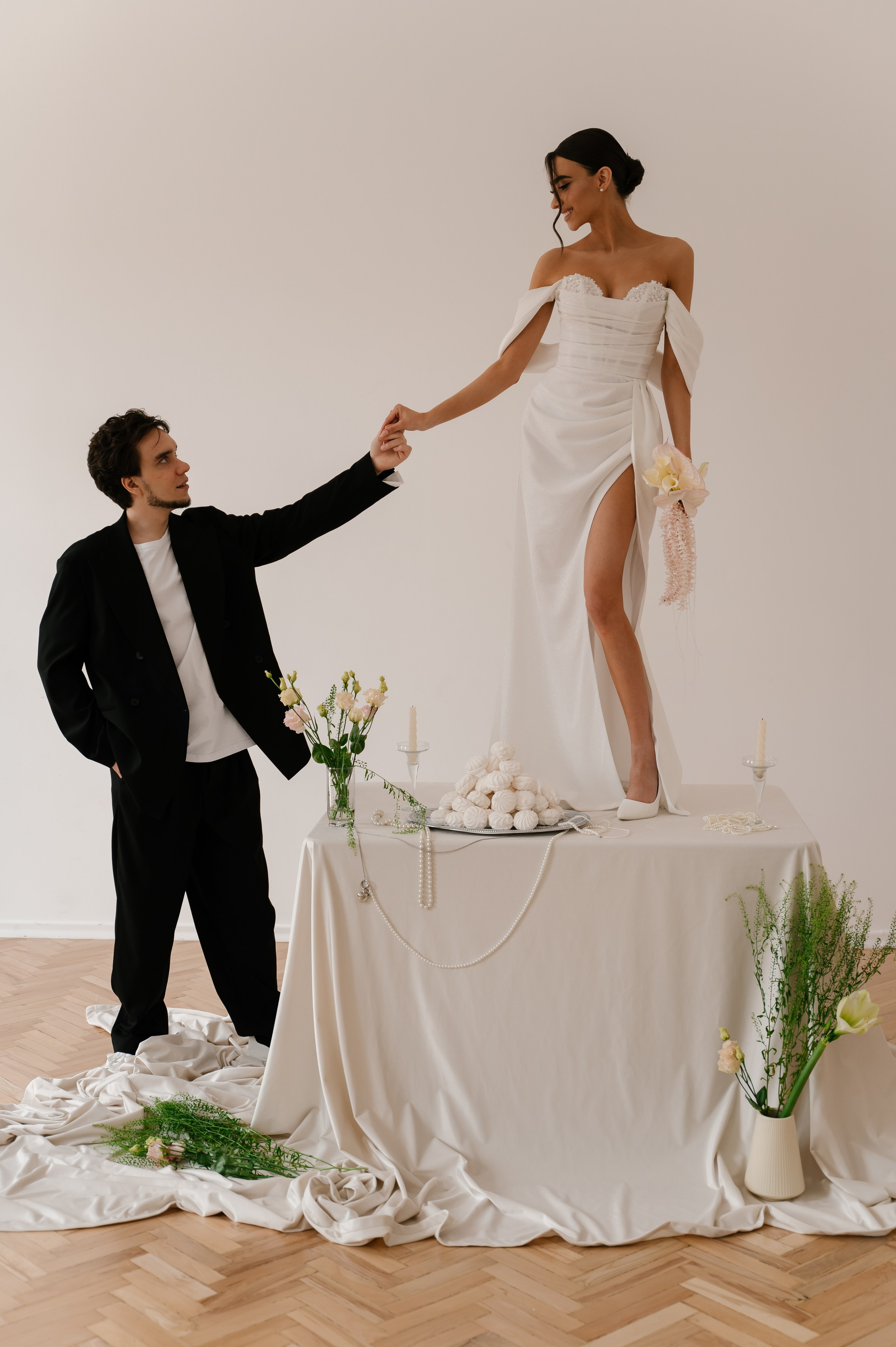 Утро жениха и невесты и съемка в студии. Свадебный и семейный фотограф Пенза Анастасия Артюшкина