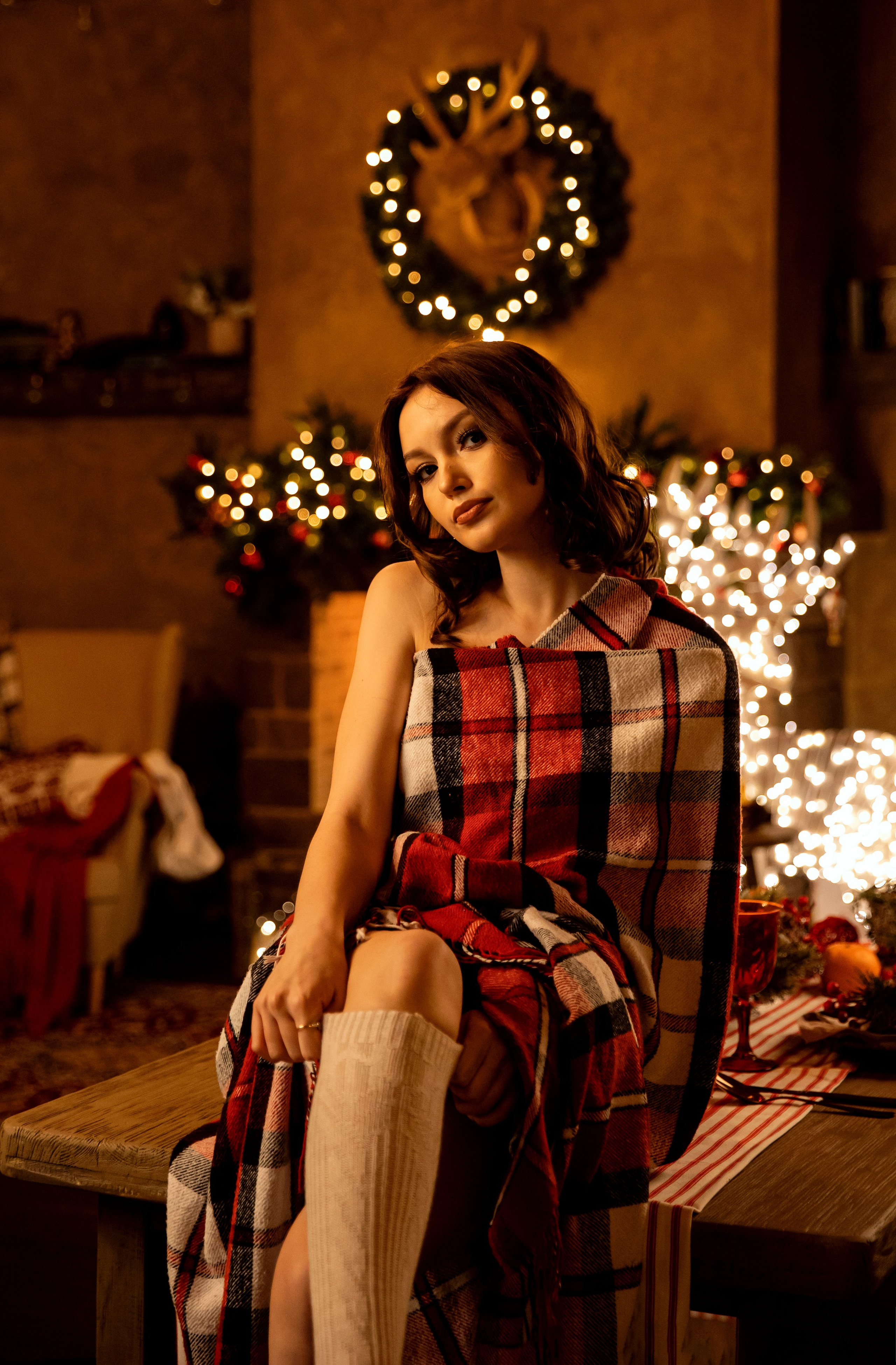 Новогодняя фотосессия для девушки. Фотограф — Татьяна Кириллова, г. Санкт-Петербург