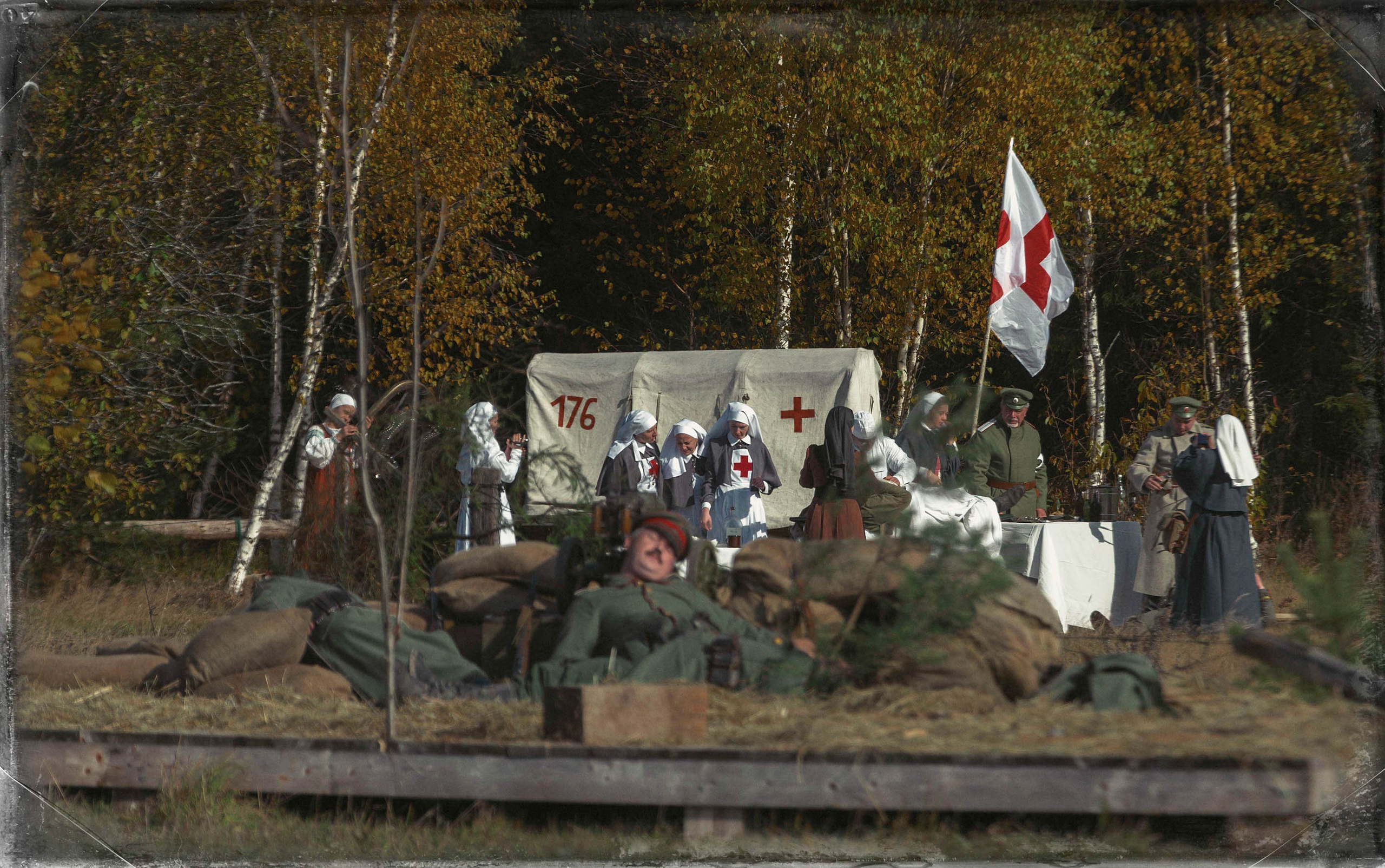 Реконструкция боев на Восточном фронте осенью 1915 года. Юлия Розанова, коммерческий фоторепортаж в Москве