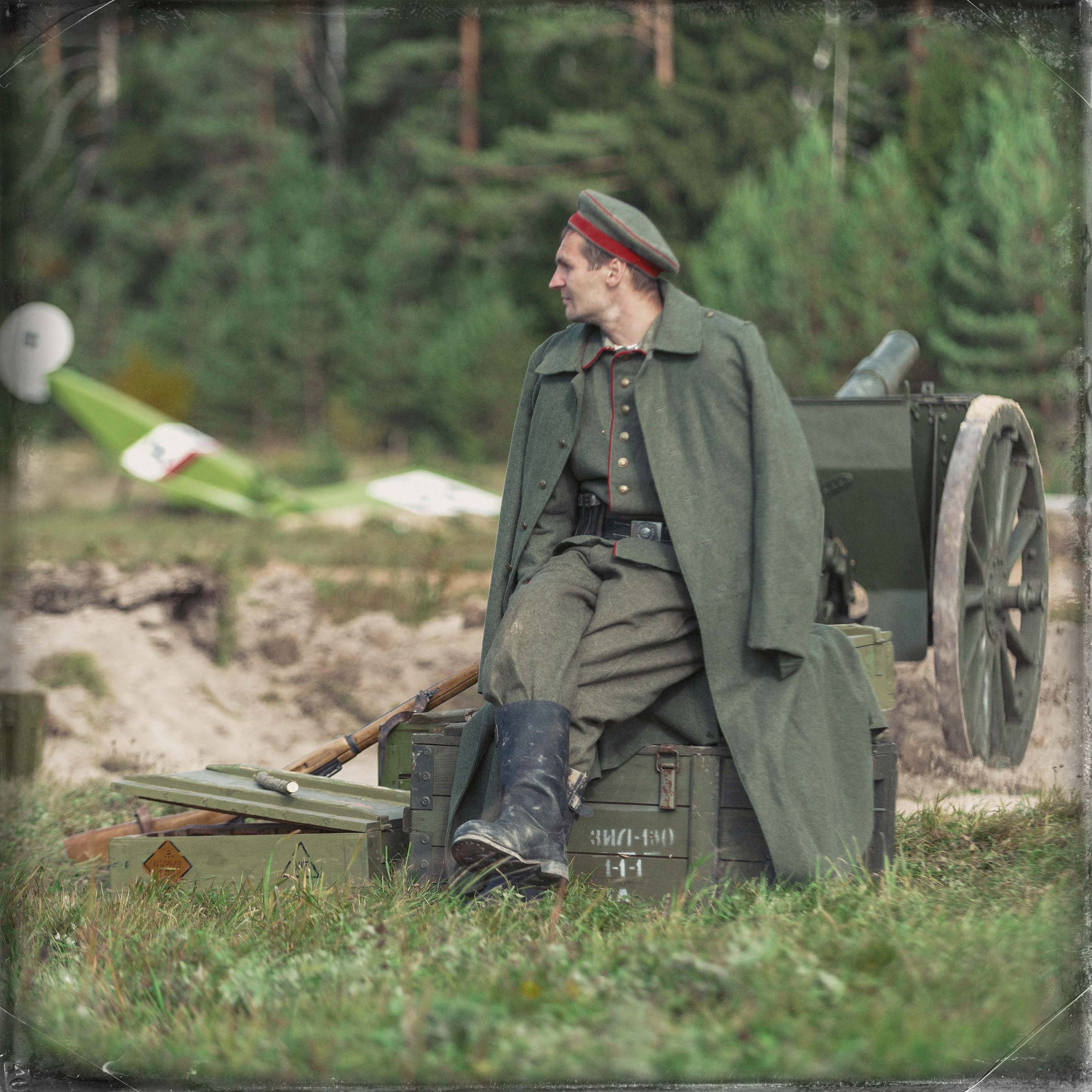 Реконструкция боев на Восточном фронте осенью 1915 года. Юлия Розанова, коммерческий фоторепортаж в Москве