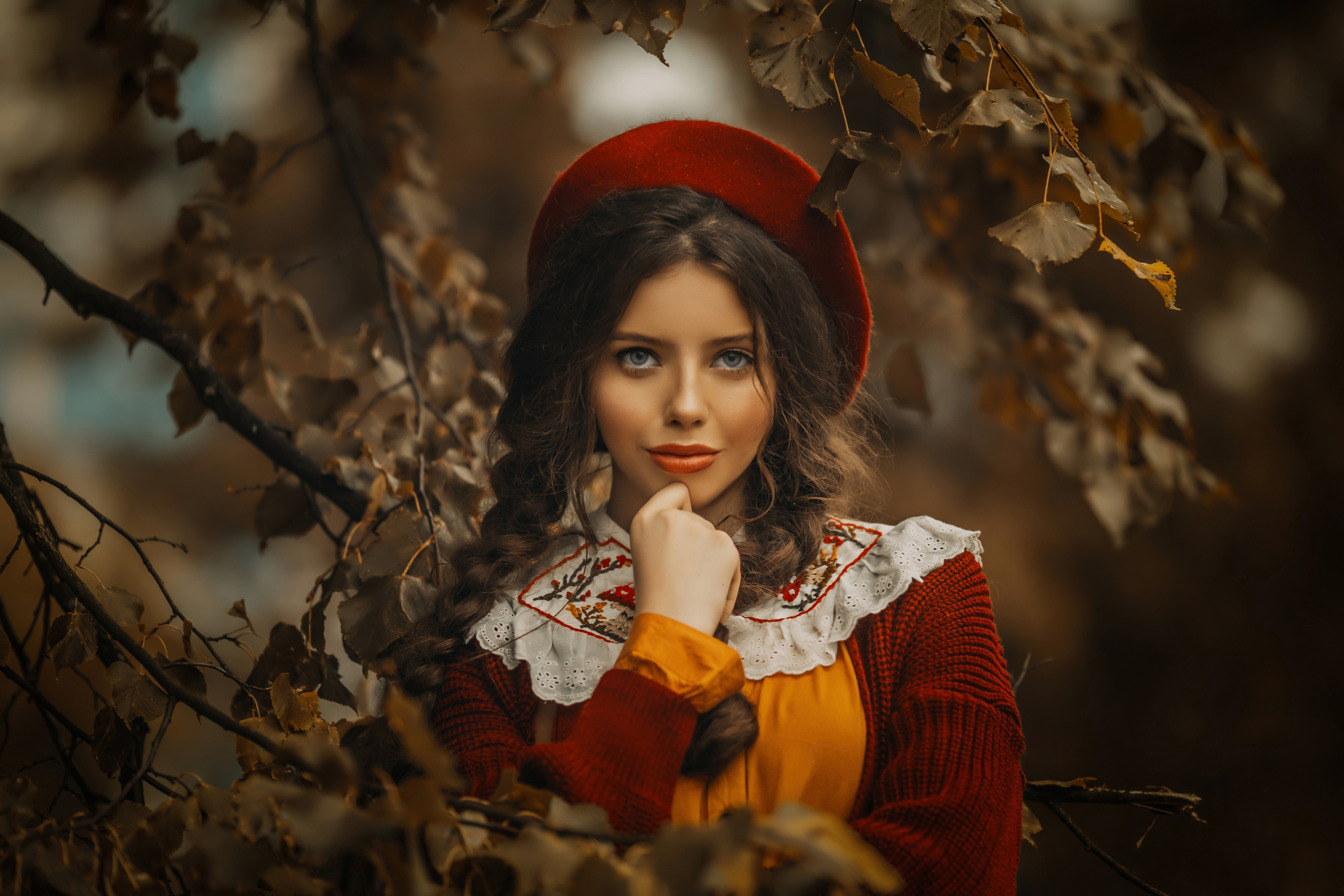 осенняя женская фотосессия