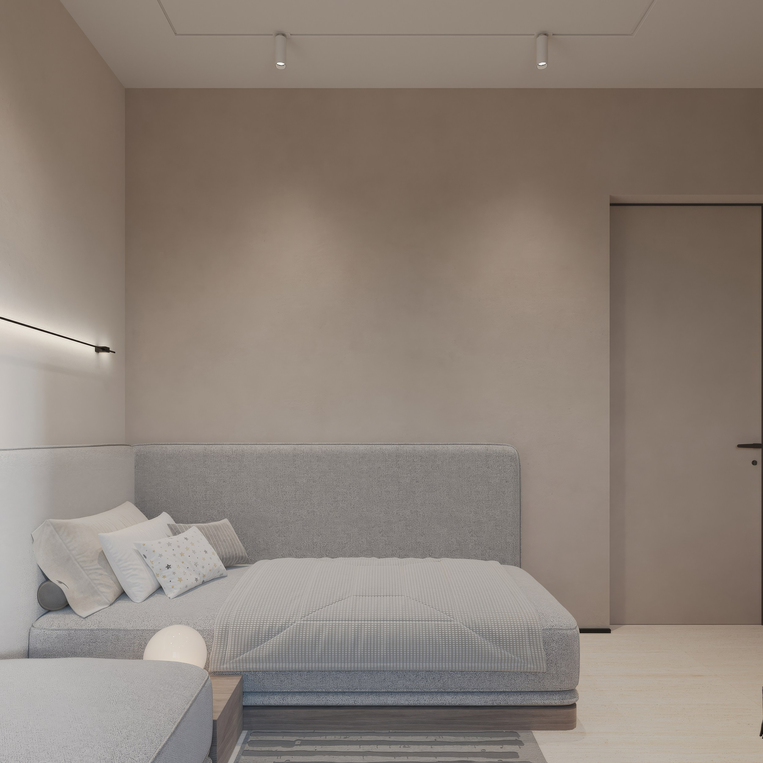 Интерьер квартиры в тёплых тонах — 3D визуализация от Baxx Pro для дизайнера Дианы Кова. 3Д Визуализация Интерьера и Архитектуры