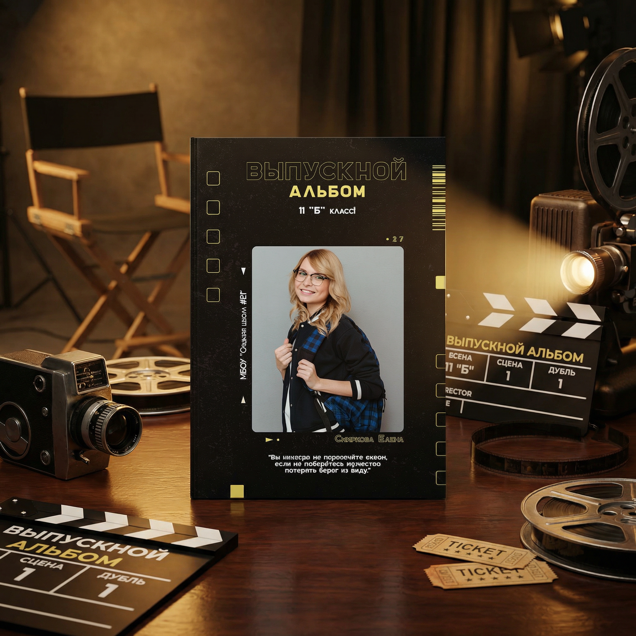 022 Film. Дизайны, psd шаблоны школьных и выпускных альбомов и обложек