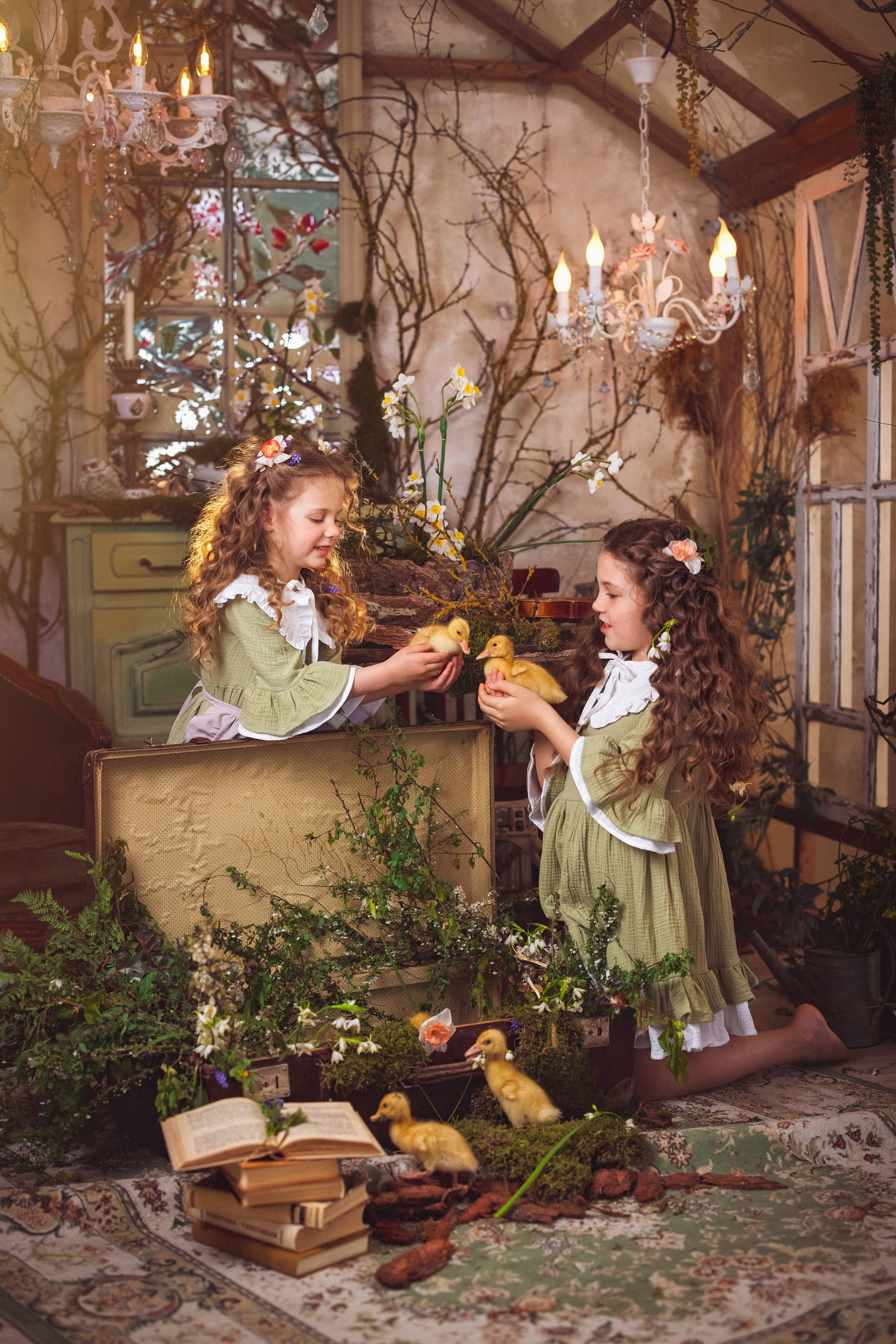 Детская фотосессия с утятами и кроликом. Семейный и детский фотограф в Краснодаре Анна Трашкова
