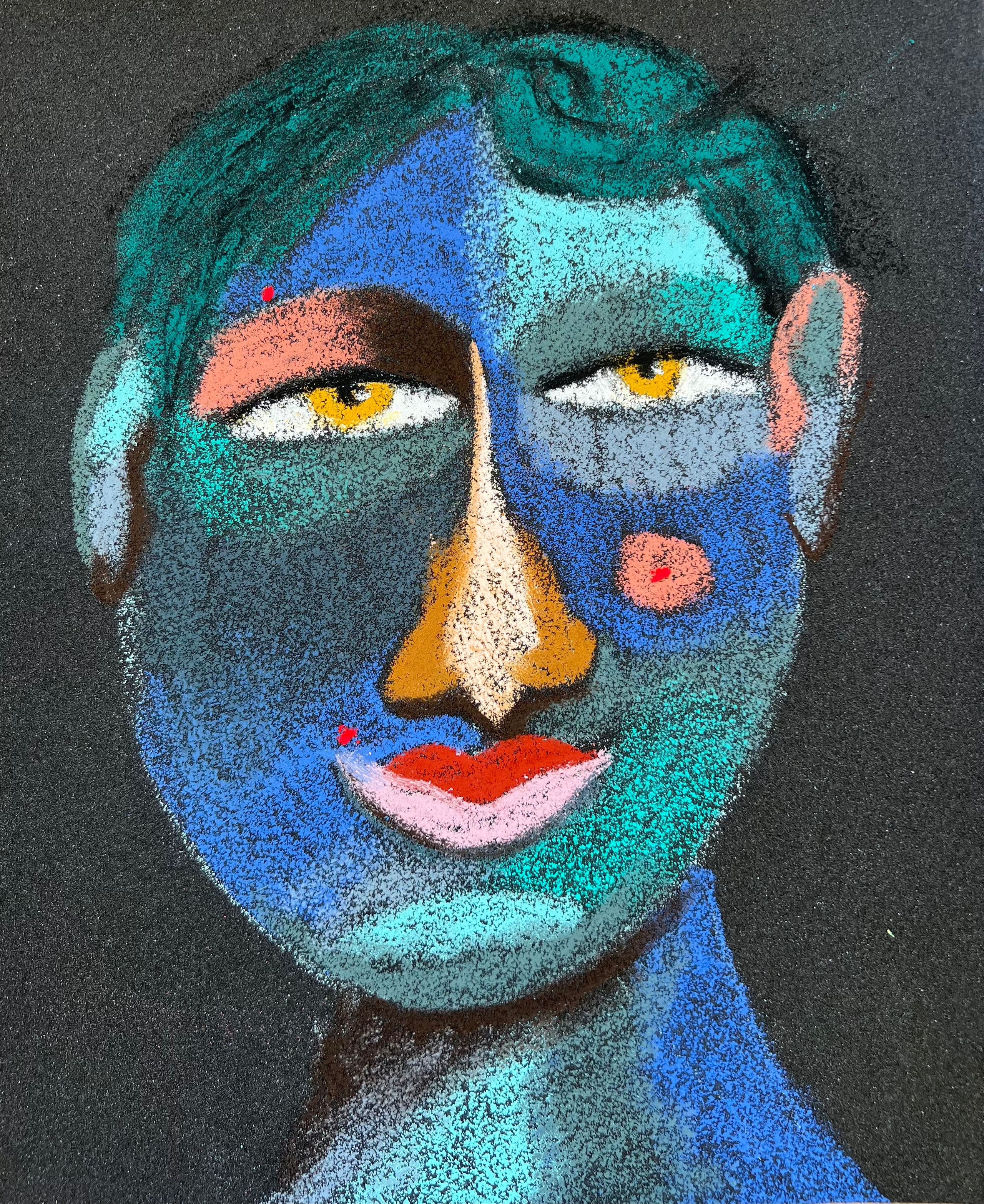 Kind Medium: Oil pastel, sandpaper Size: 28 x 23 cm