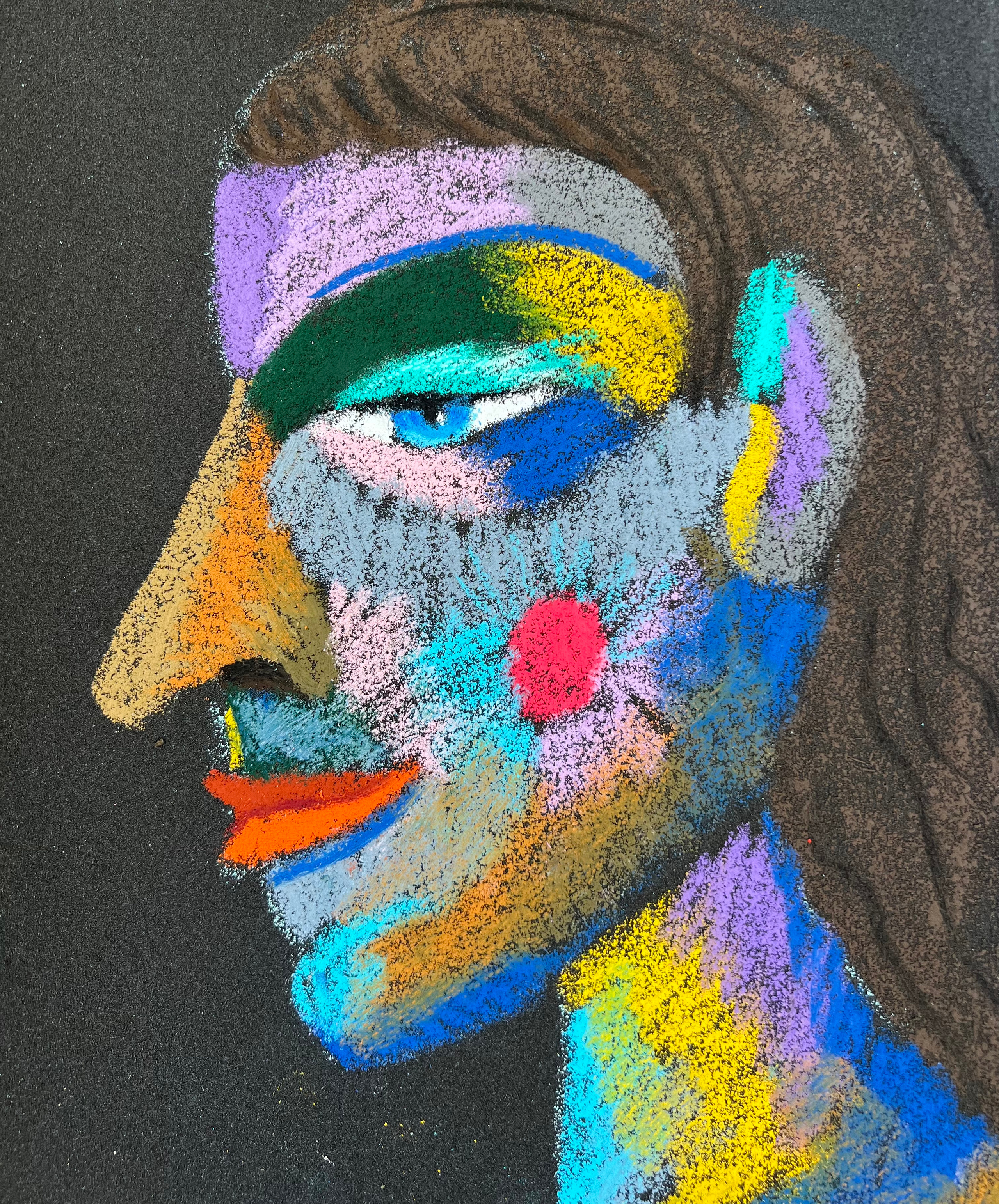 The person Medium: Oil pastel, sandpaper Size: 28 x 23 cm