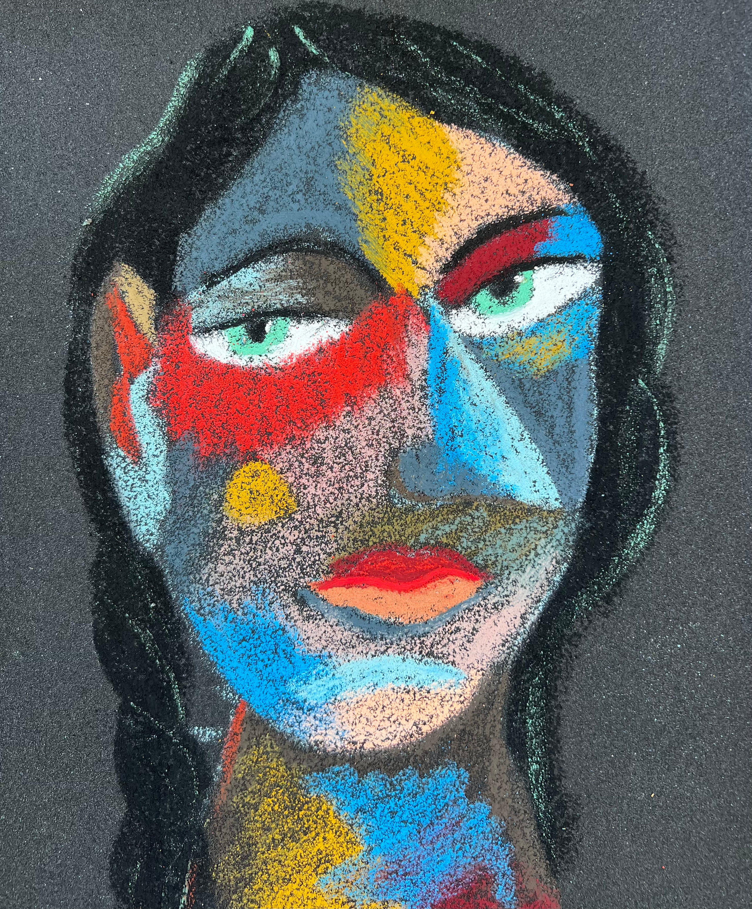 Student Medium: Oil pastel, sandpaper Size: 28 x 23 cm