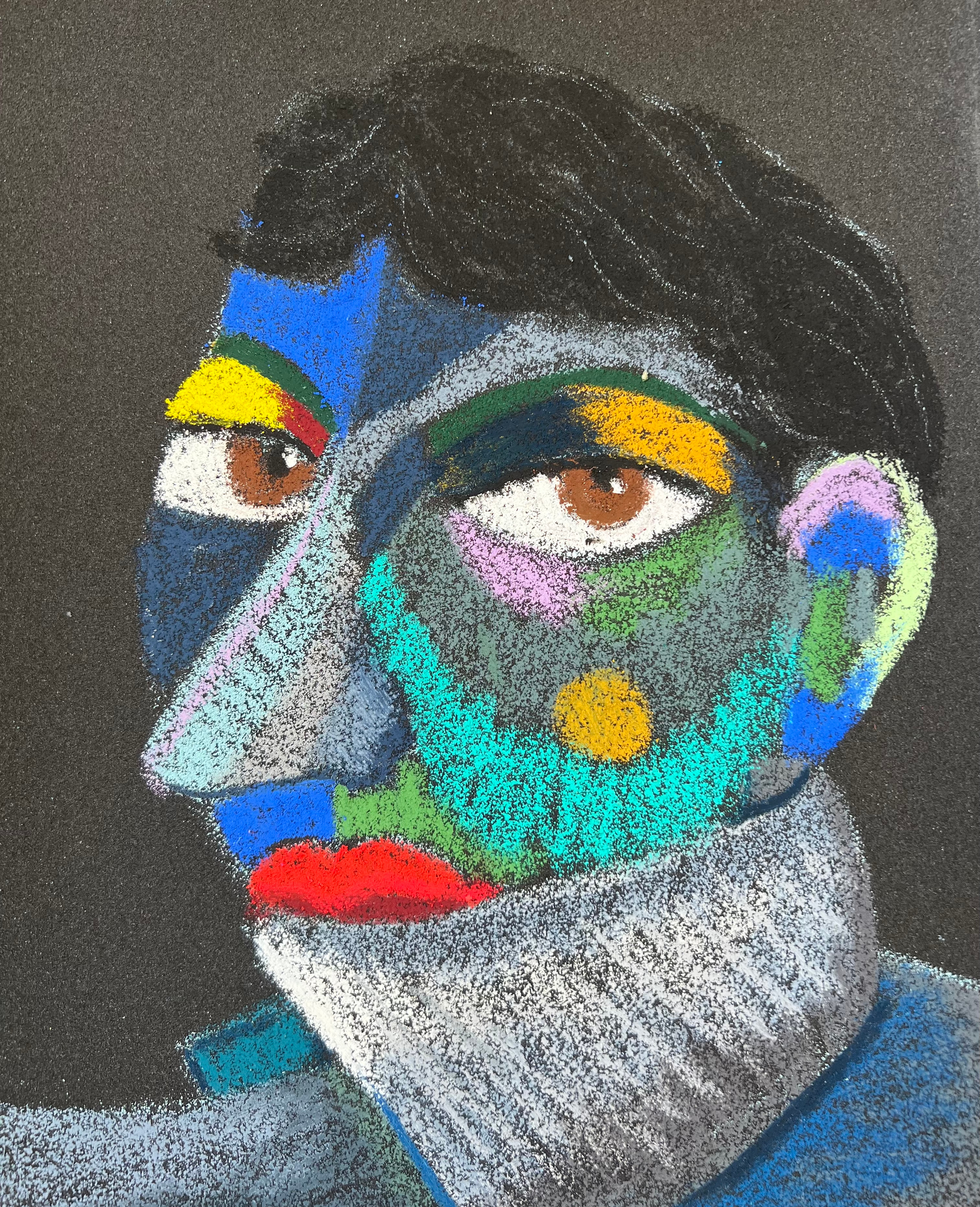 Wonderful boy Medium: Oil pastel, sandpaper Size: 28 x 23 cm