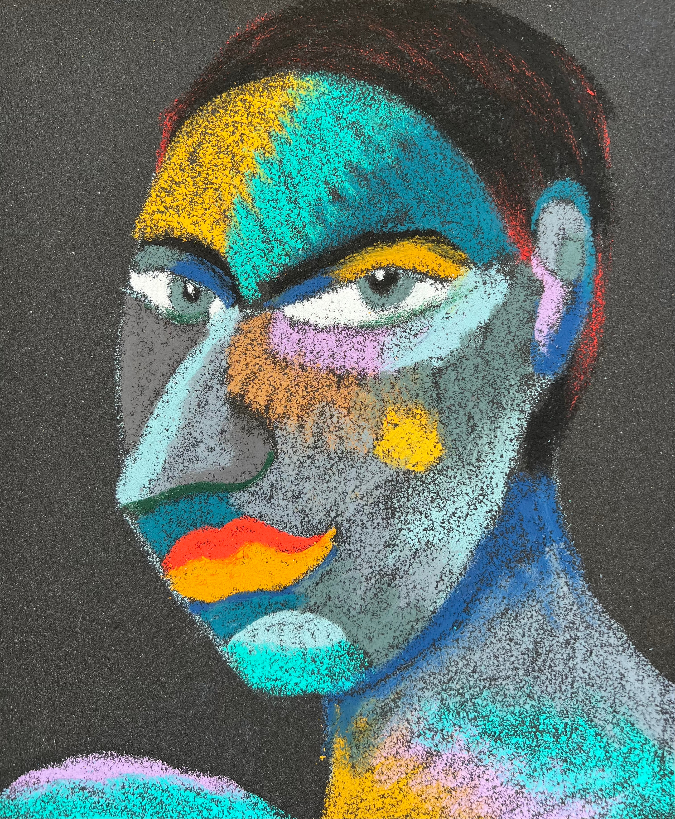 Dexterous Medium: Oil pastel, sandpaper Size: 28 x 23 cm