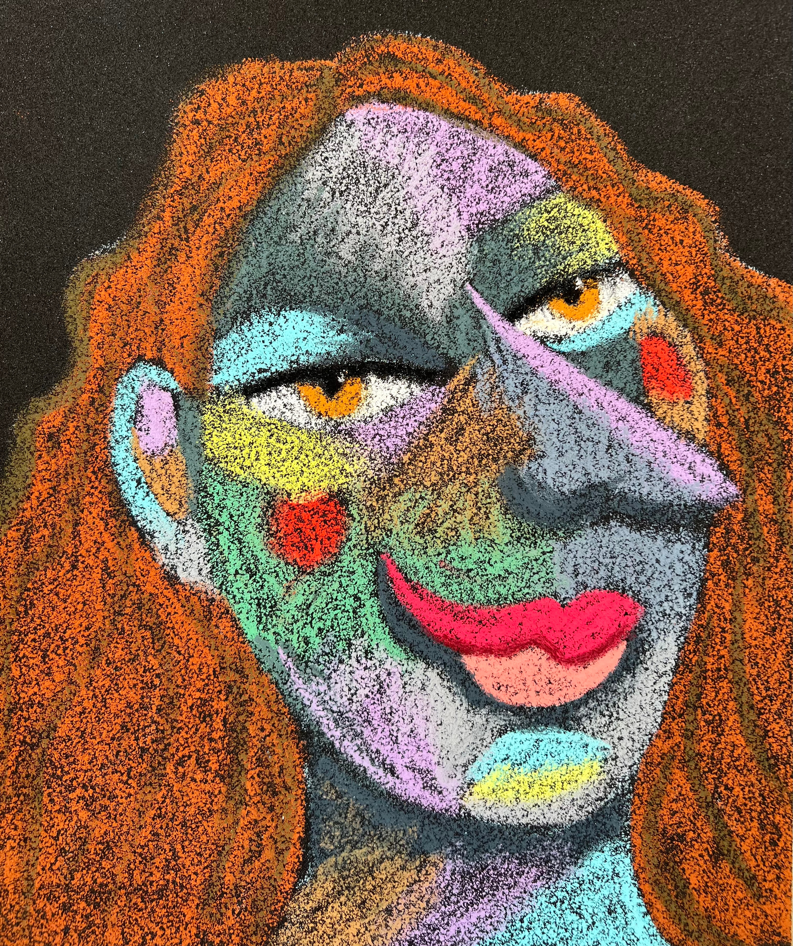 Kiss Medium: Oil pastel, sandpaper Size: 28 x 23 cm