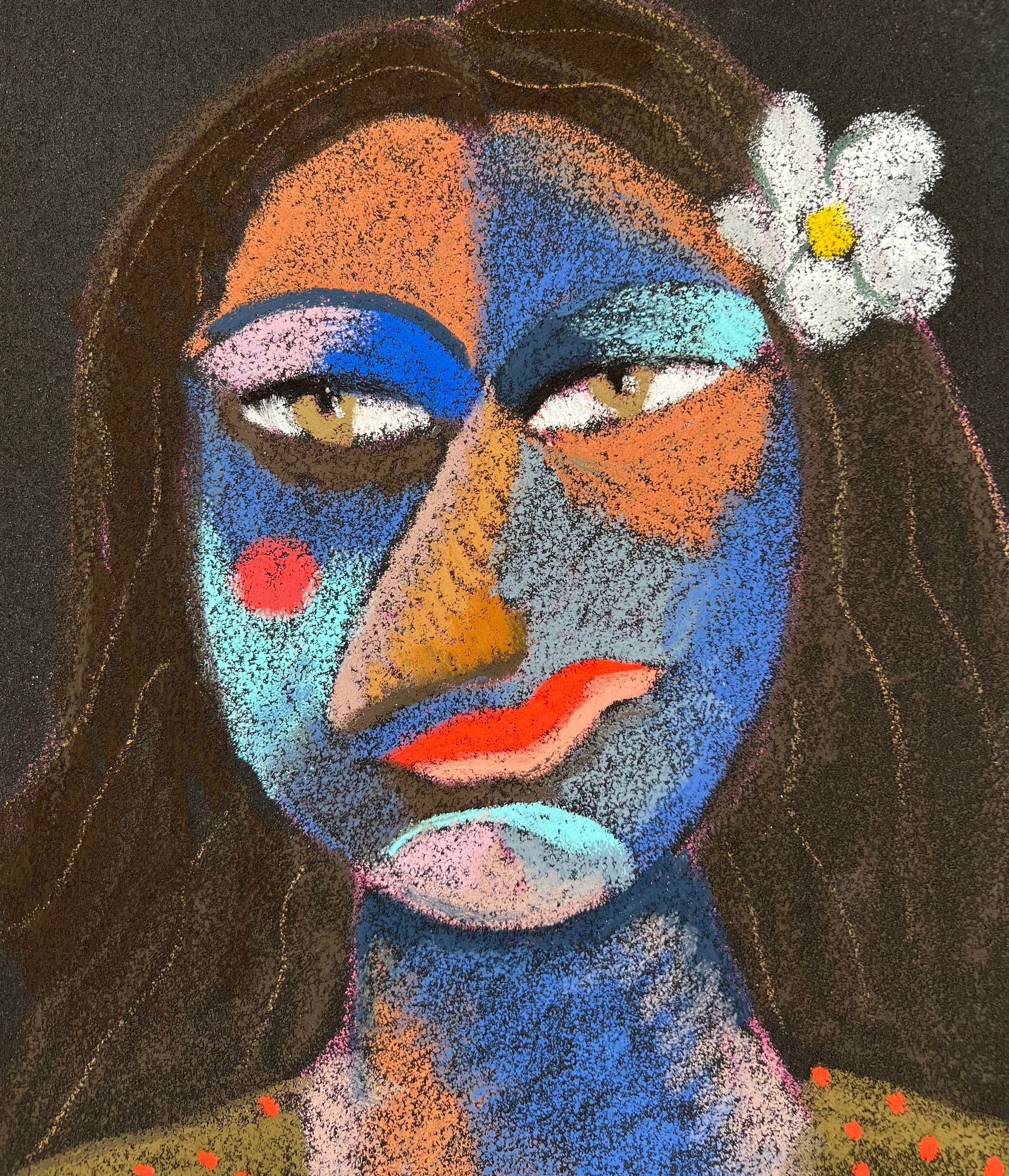 Russian girl Medium: Oil pastel, sandpaper Size: 28 x 23 cm