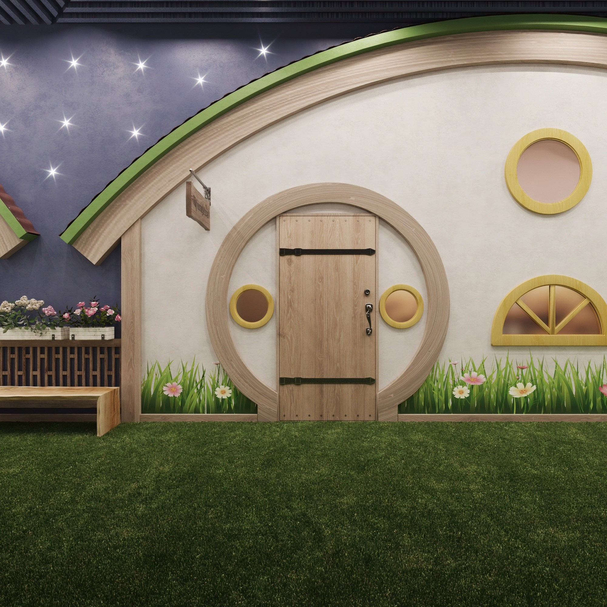 Party room в стиле хоббитов, ДРЦ Грин Парк, г. Нижневартовск. Студия дизайна